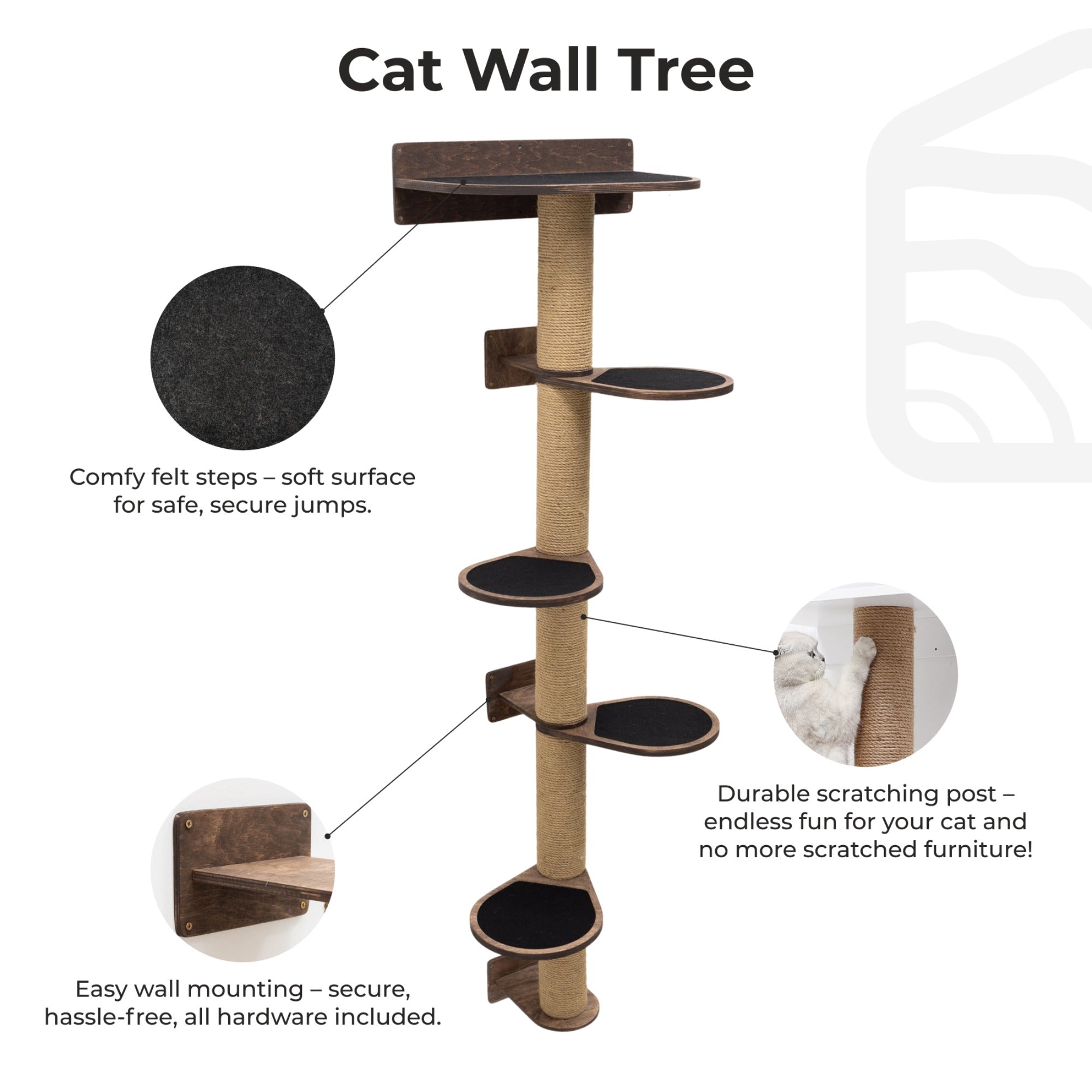 Large Cat Tree – Dark Walnut