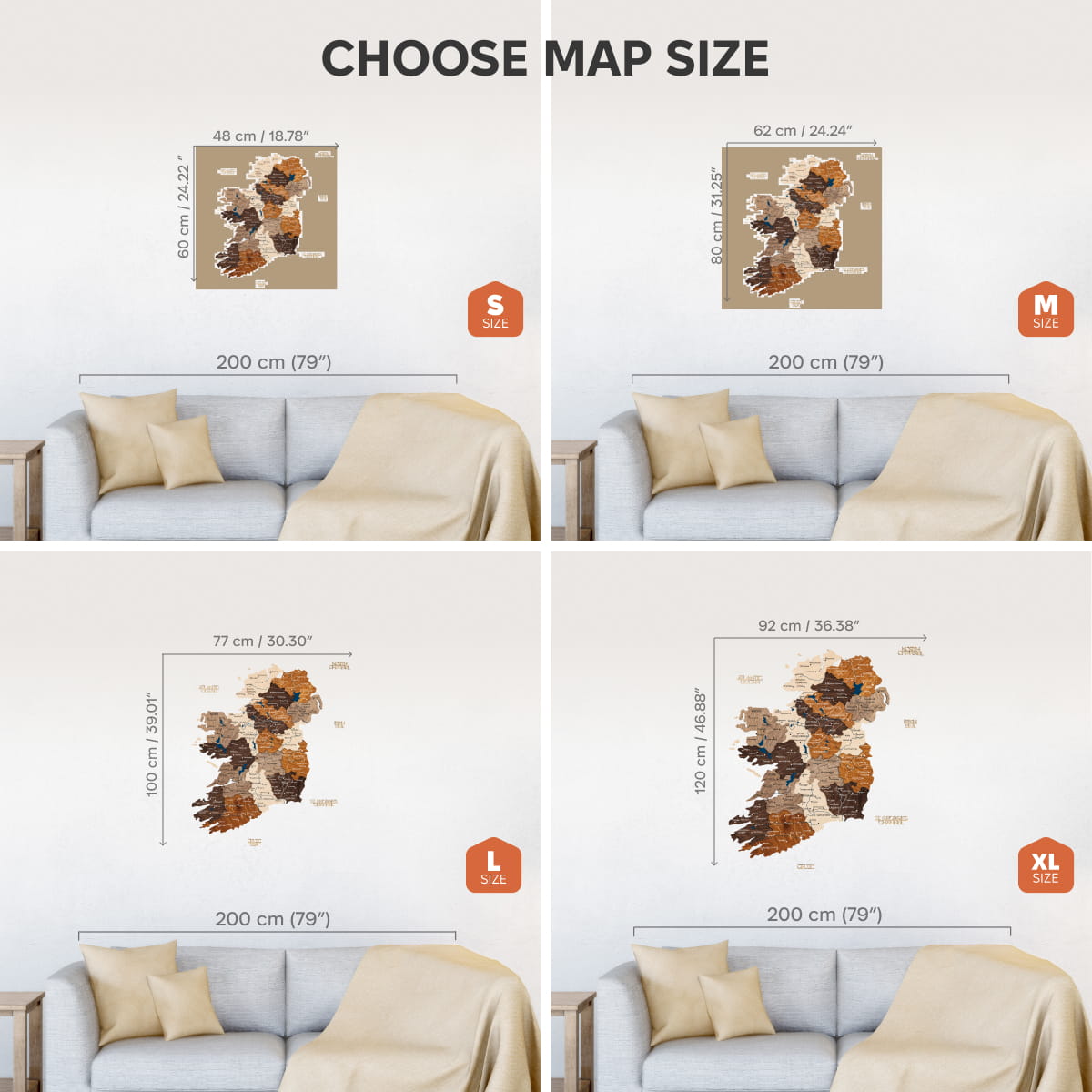 3D Wooden Map of Ireland - Multicolor by Enjoy The Wood