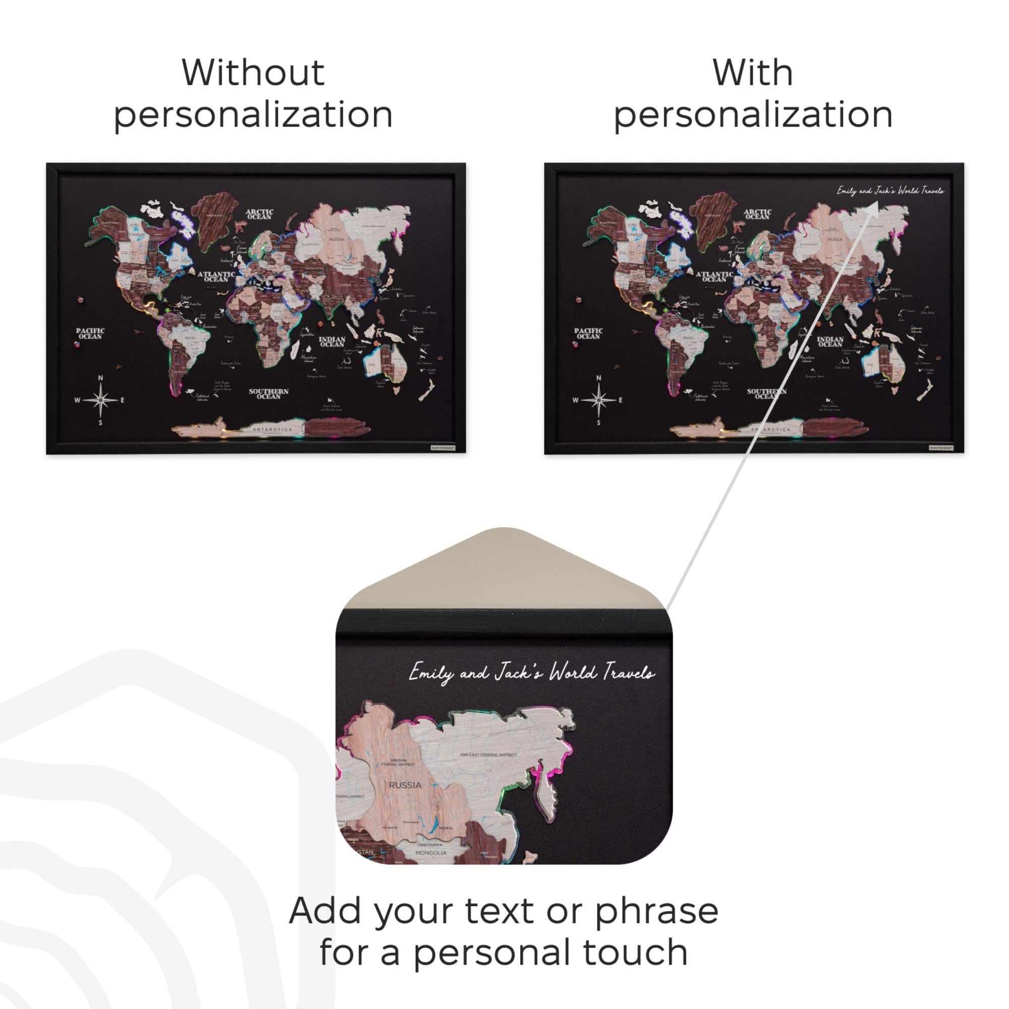 Map on Board LED 2.0 Cappuccino personalization