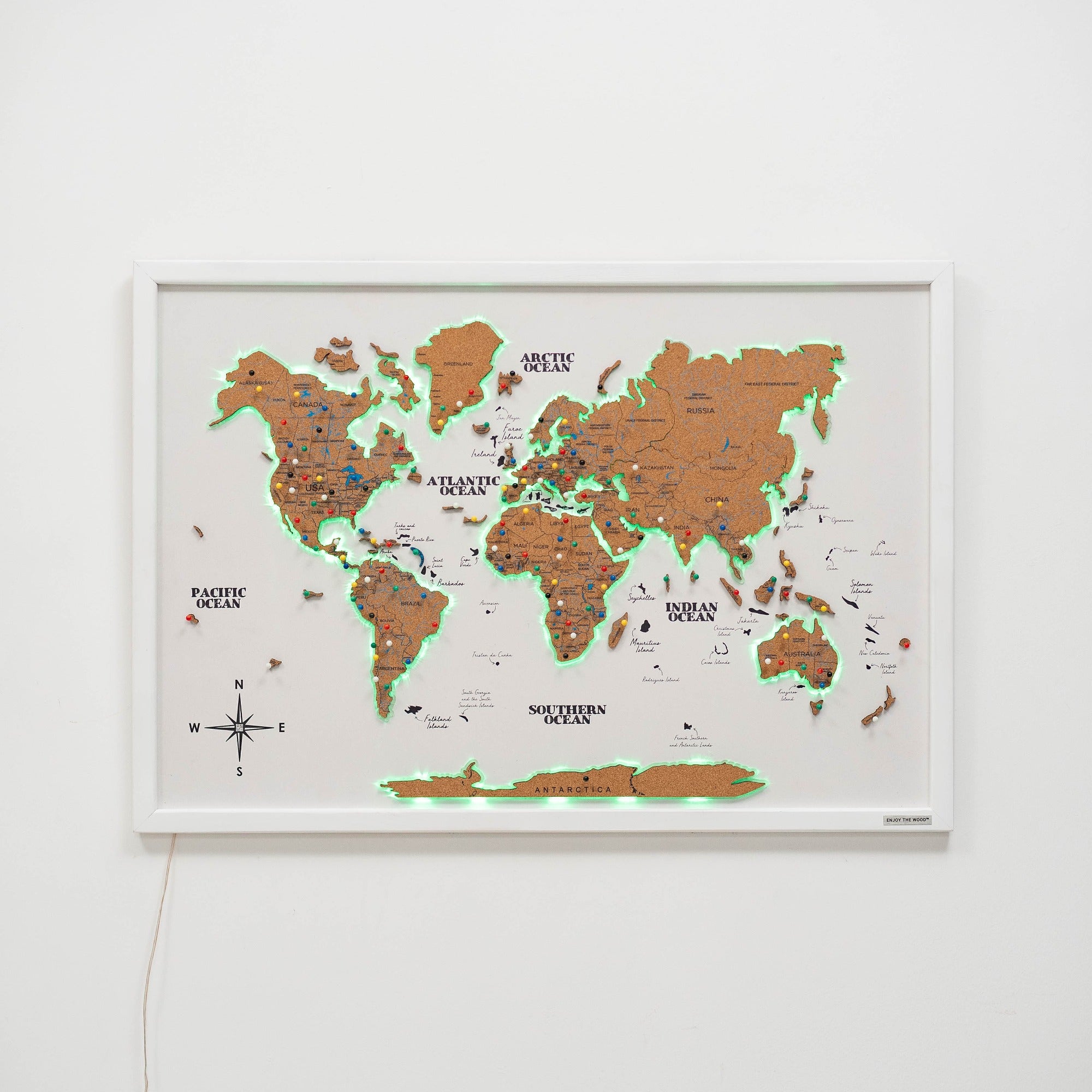 world map pin board
