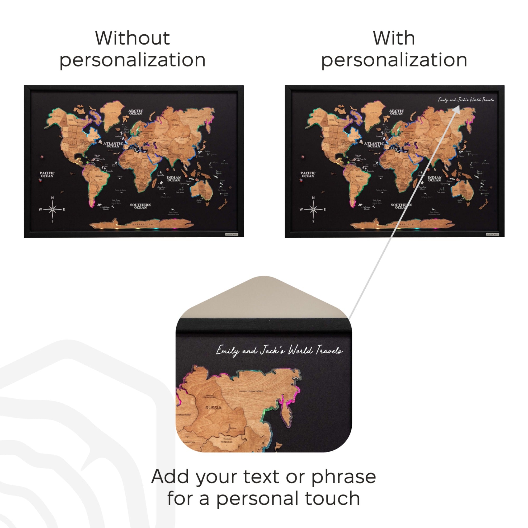 Map on Board LED 2.0 Oak personalization