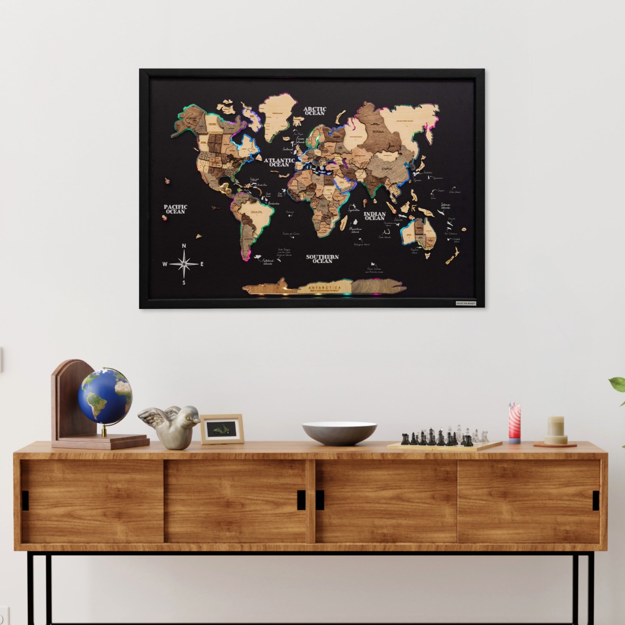 brown and black living room decor