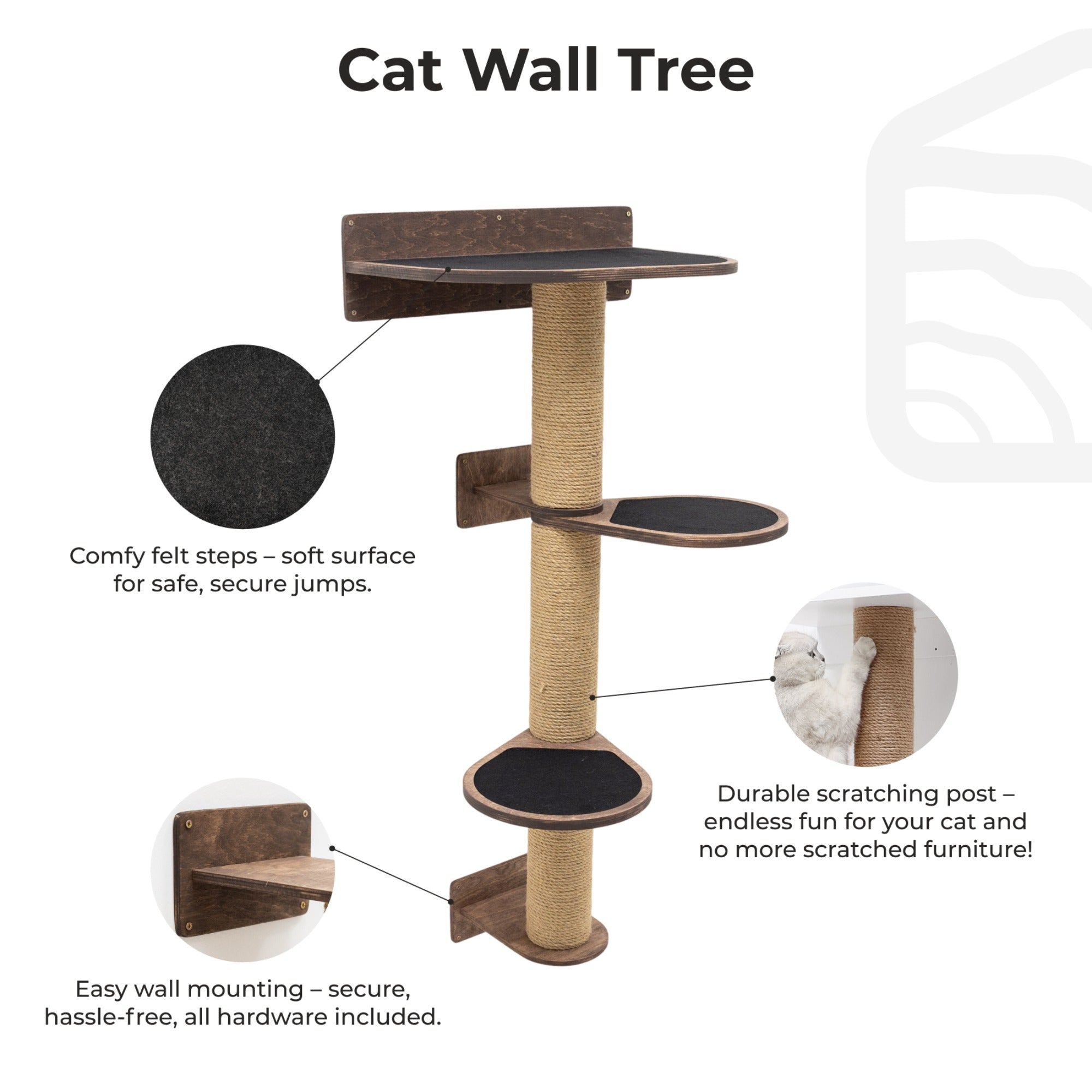 Medium Cat Tree – Dark Walnut