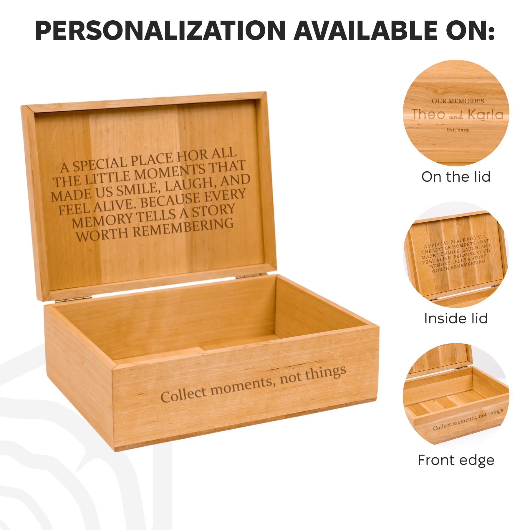 wooden memory keepsake box