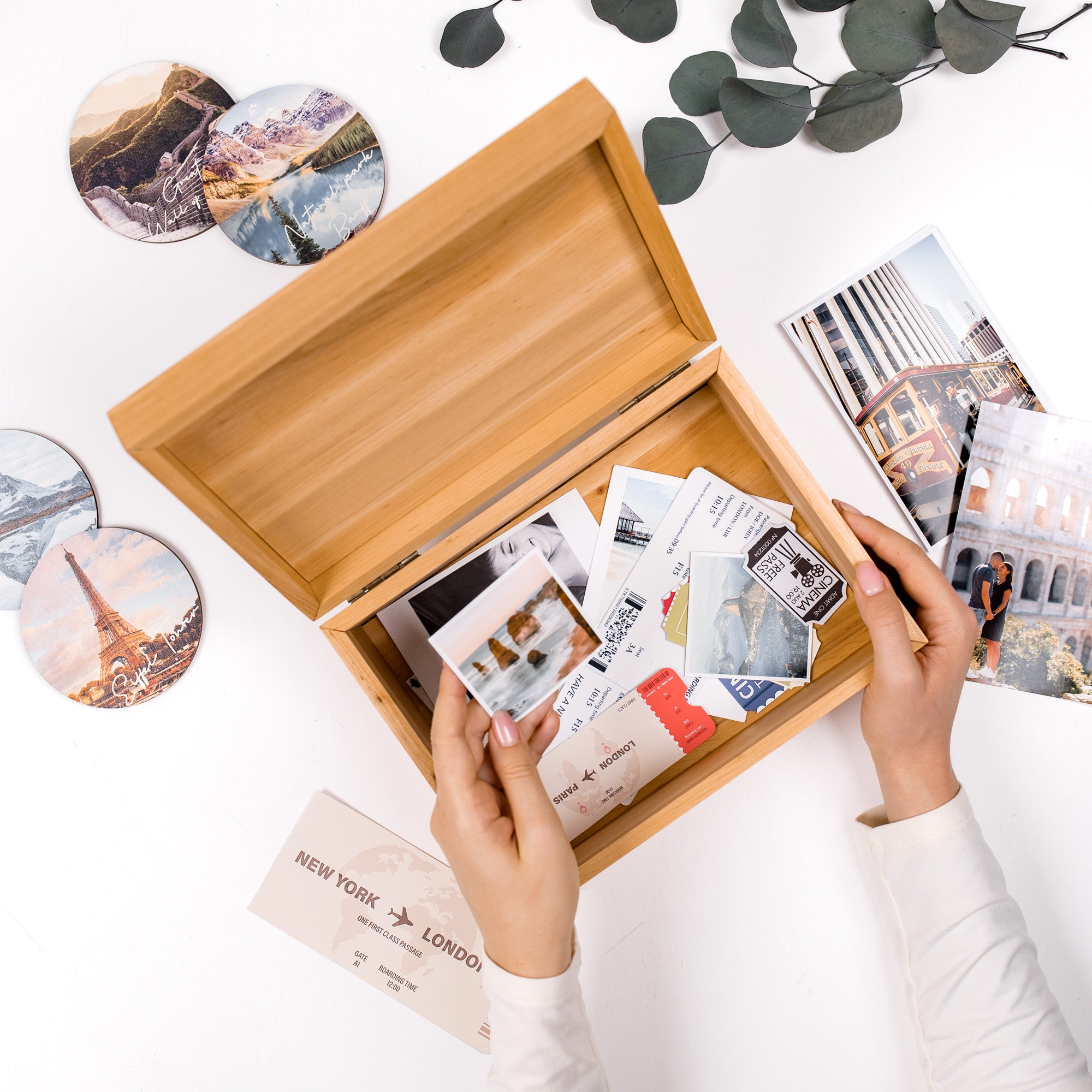 wooden memory keepsake box