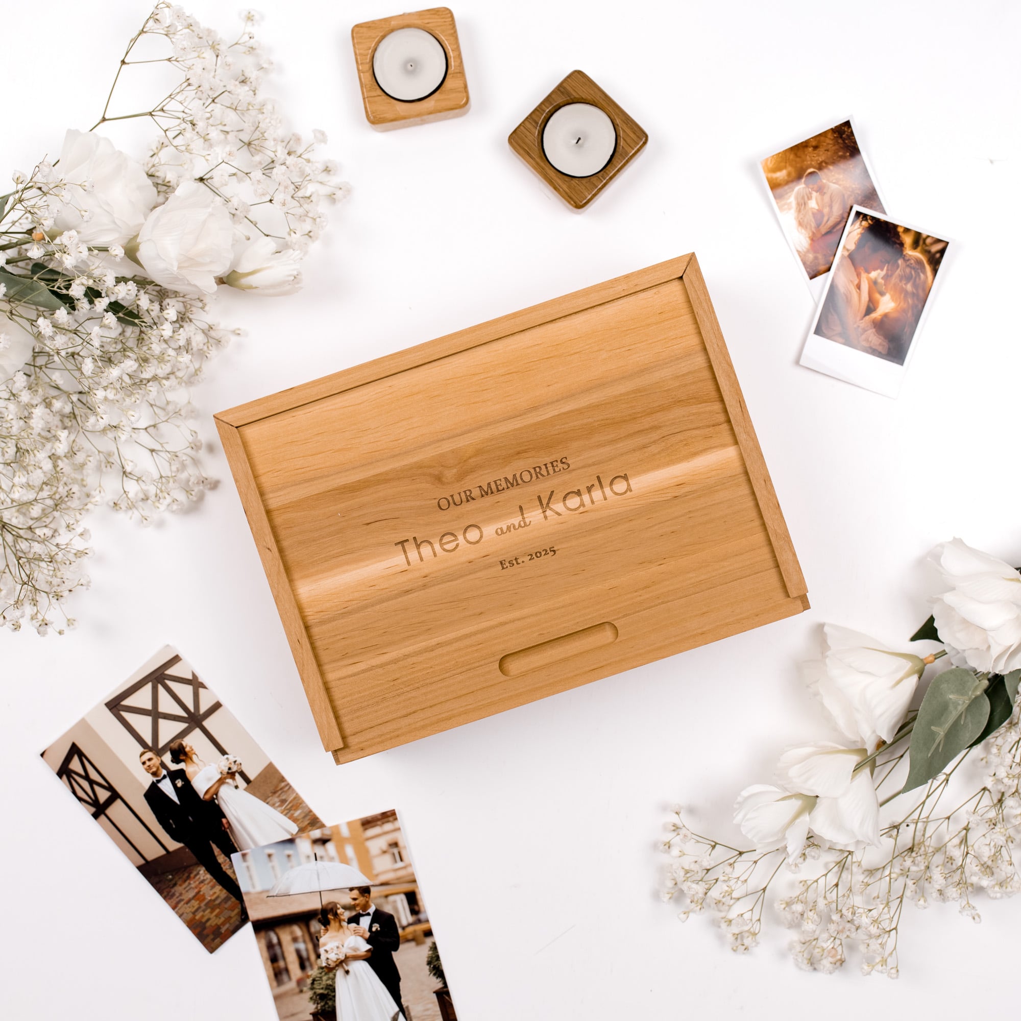 wooden memory keepsake box