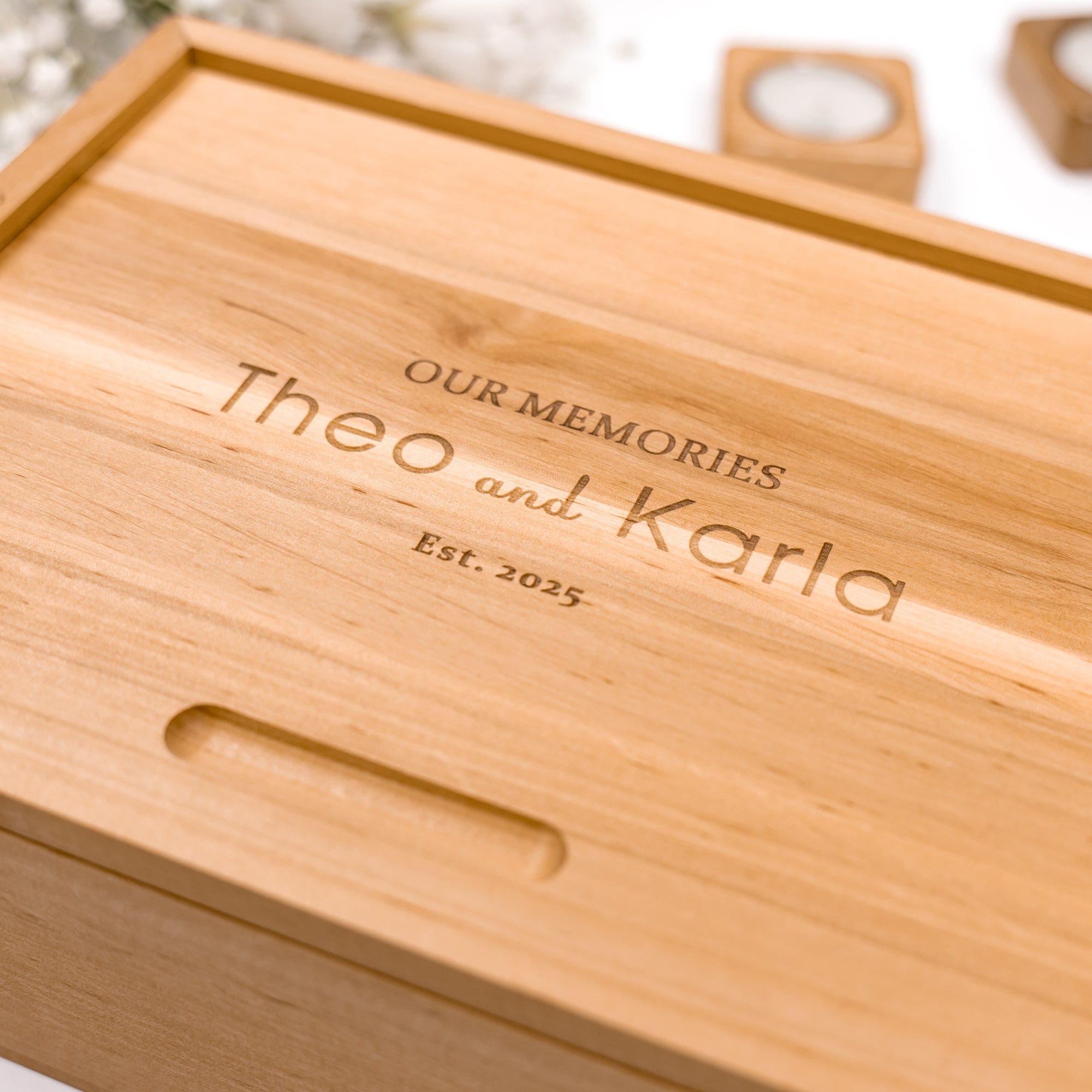 wooden memory keepsake box