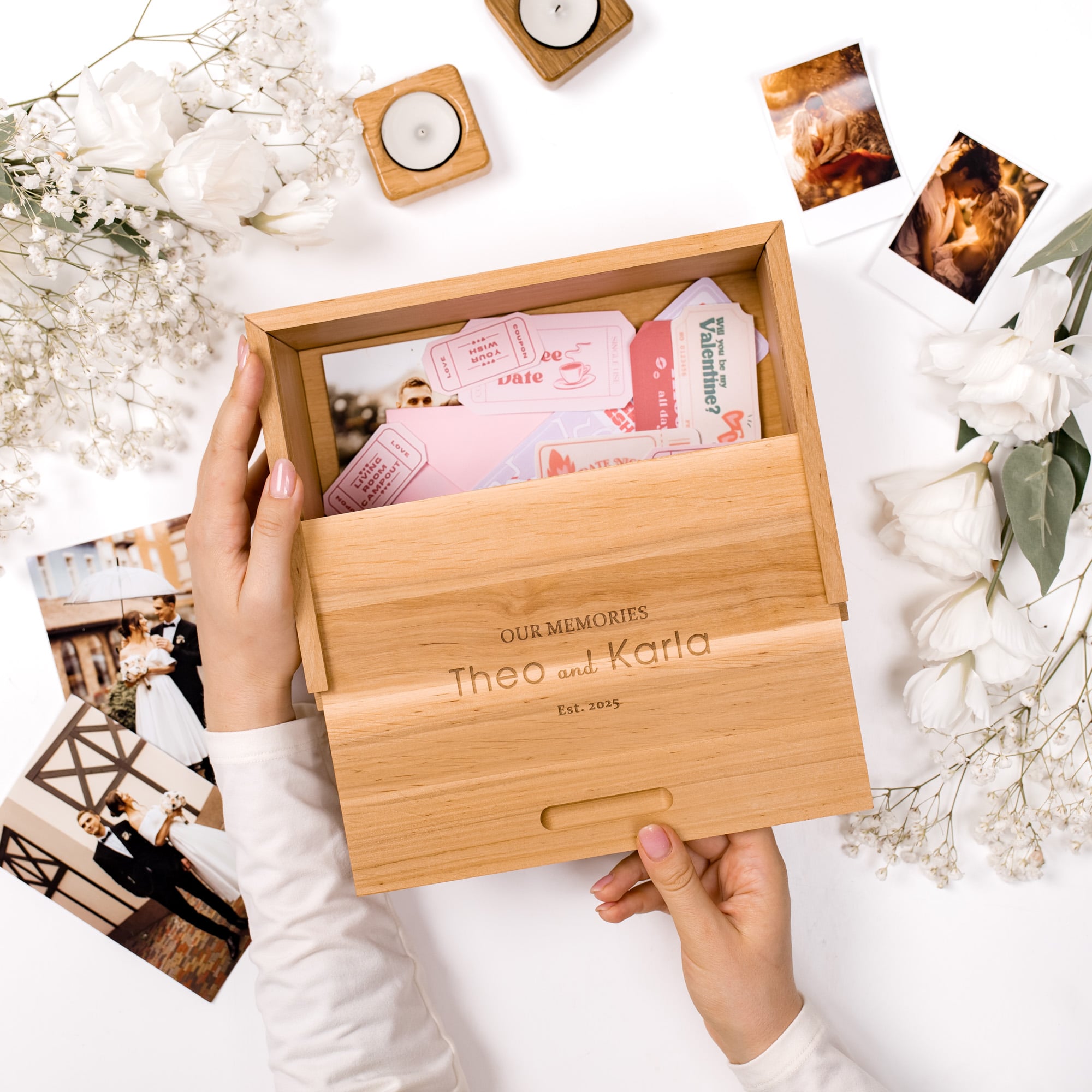 wooden memory keepsake box