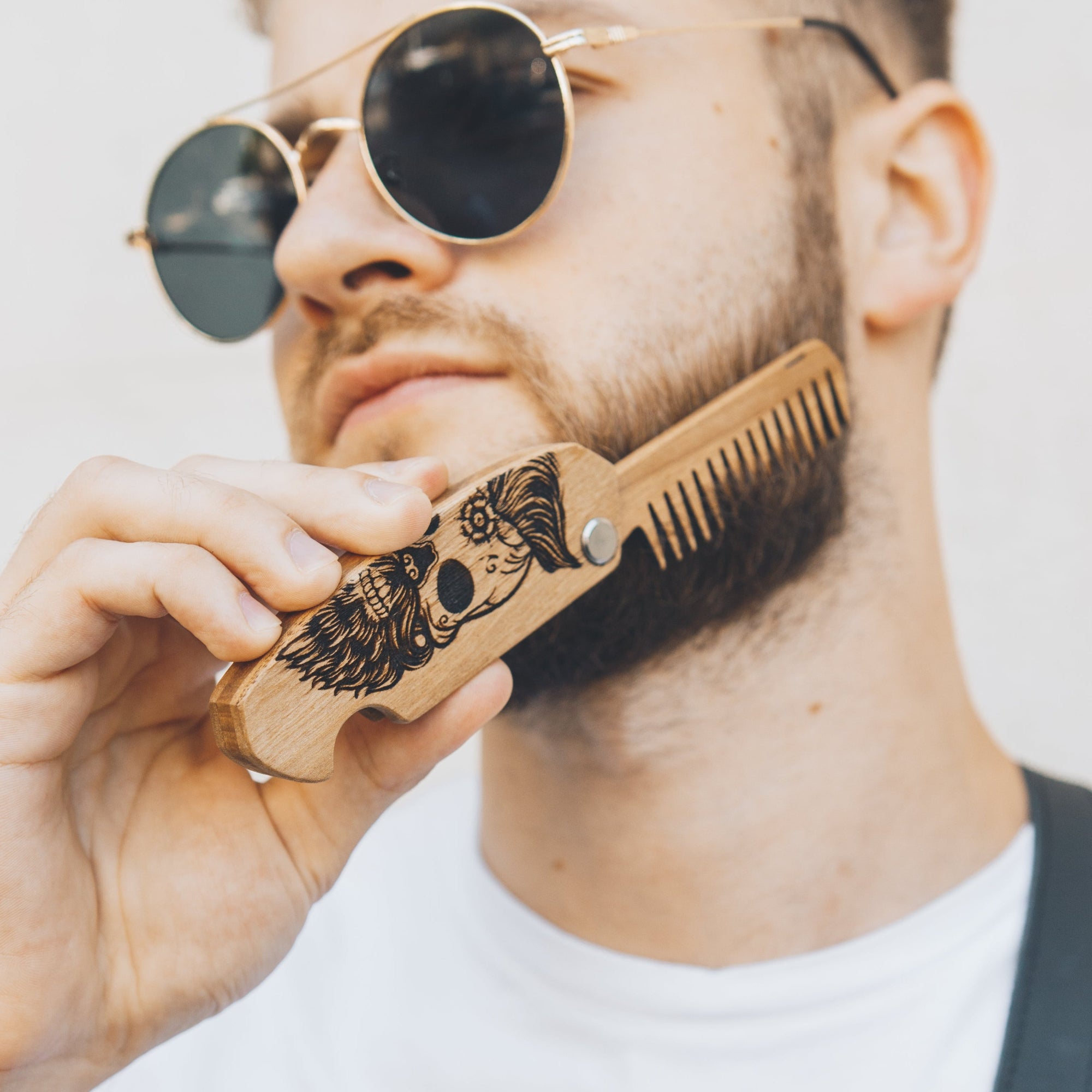 Beard Comb – Sugar Skull