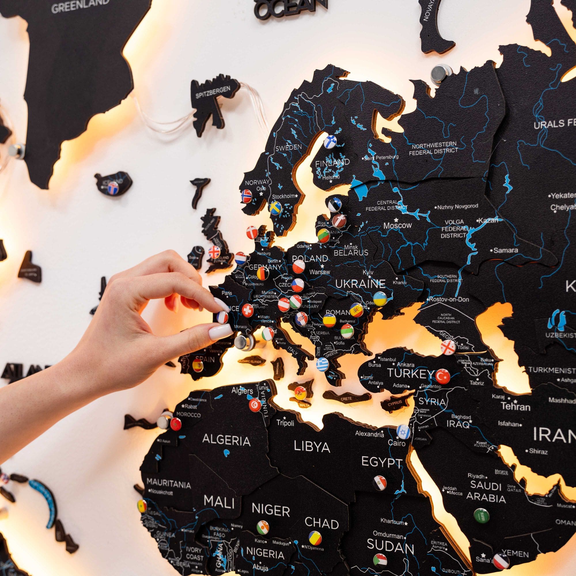 light up world map