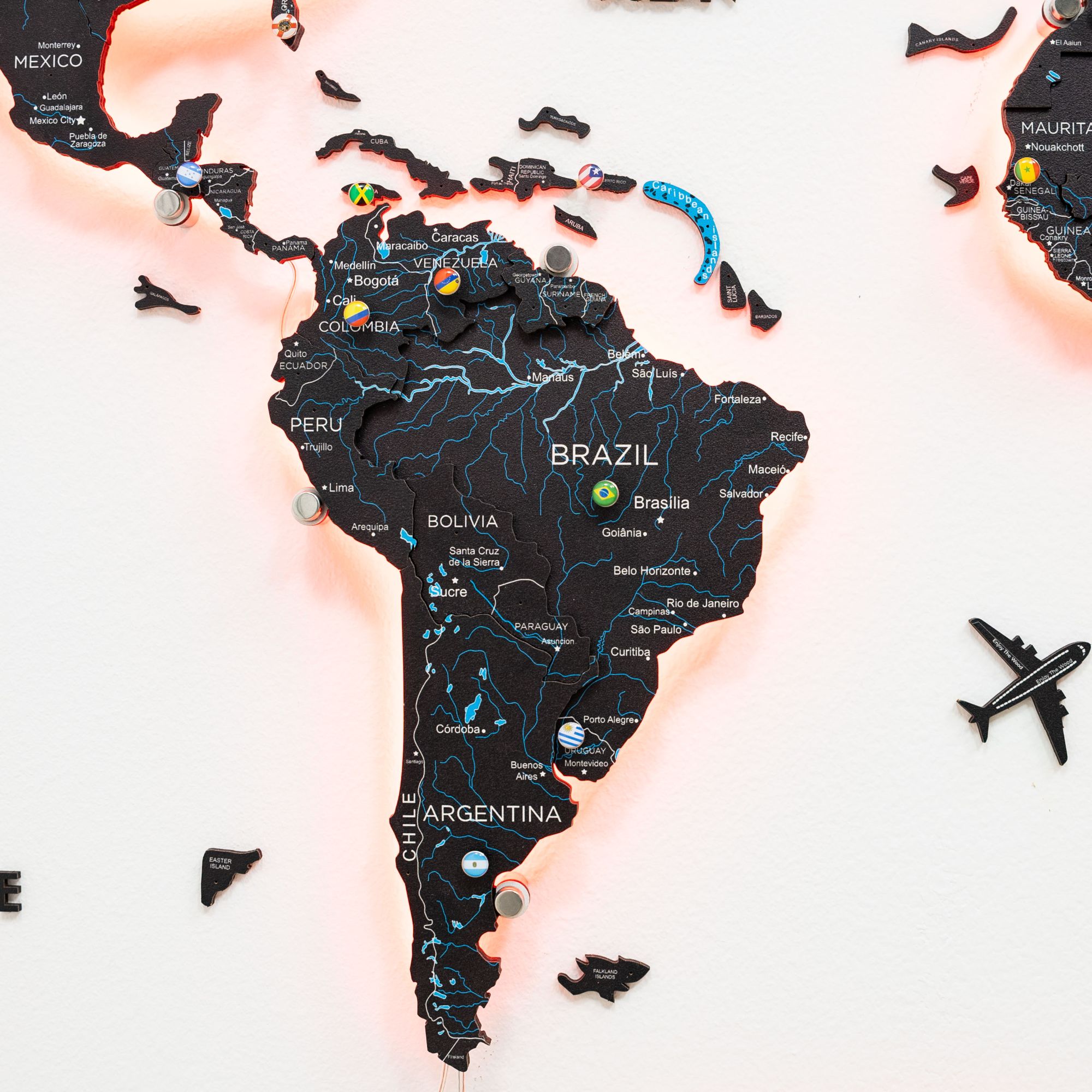light up world map