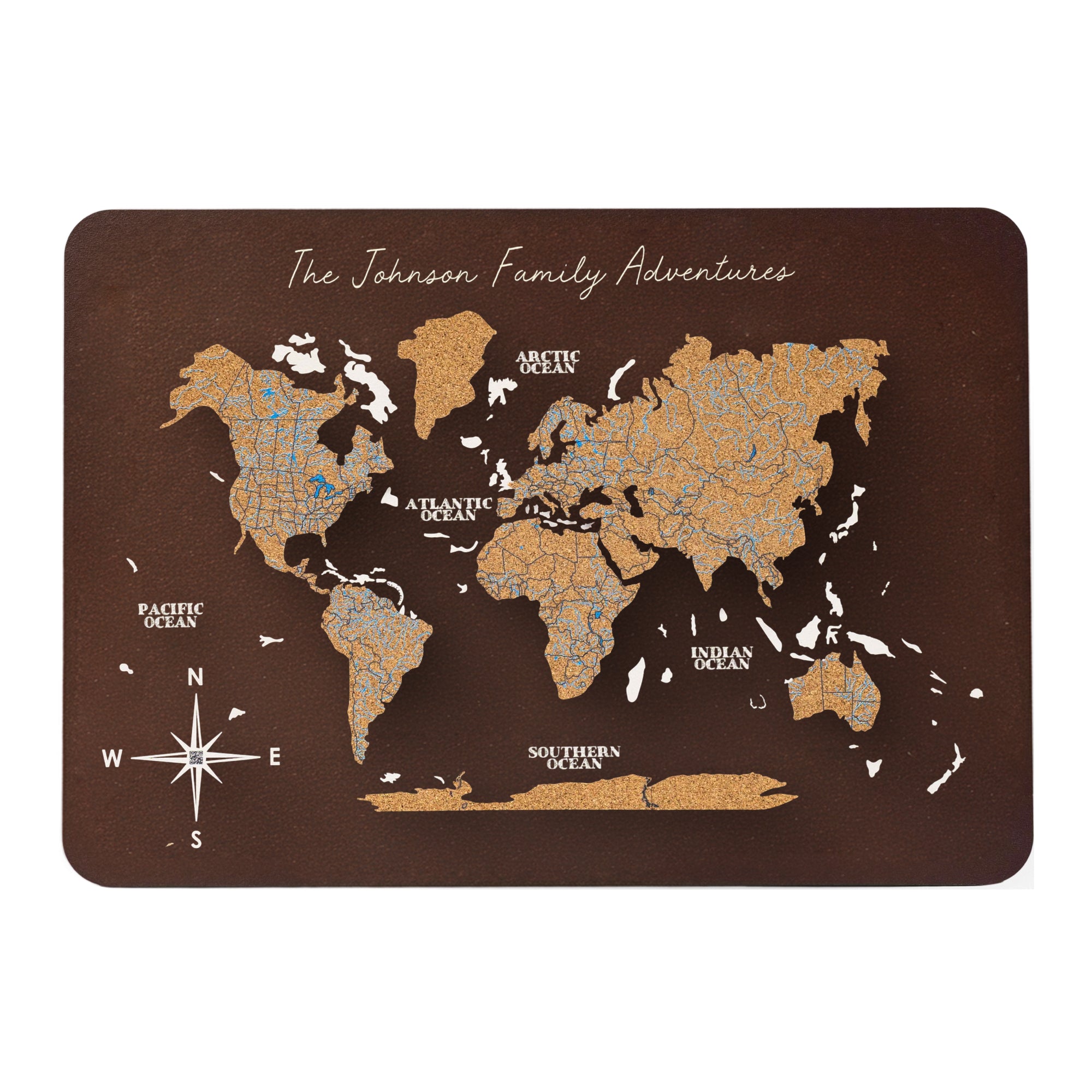custom wooden world map