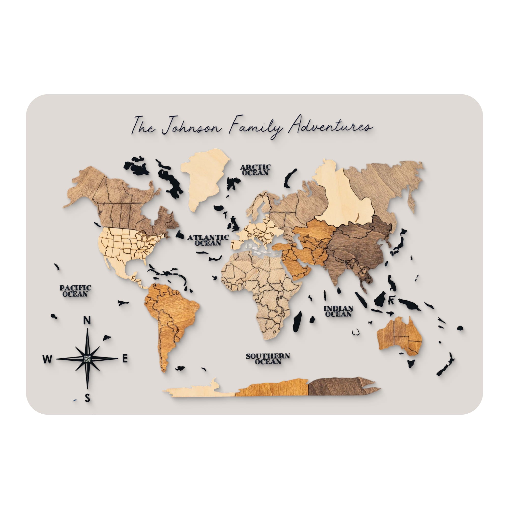 personalized wooden world map