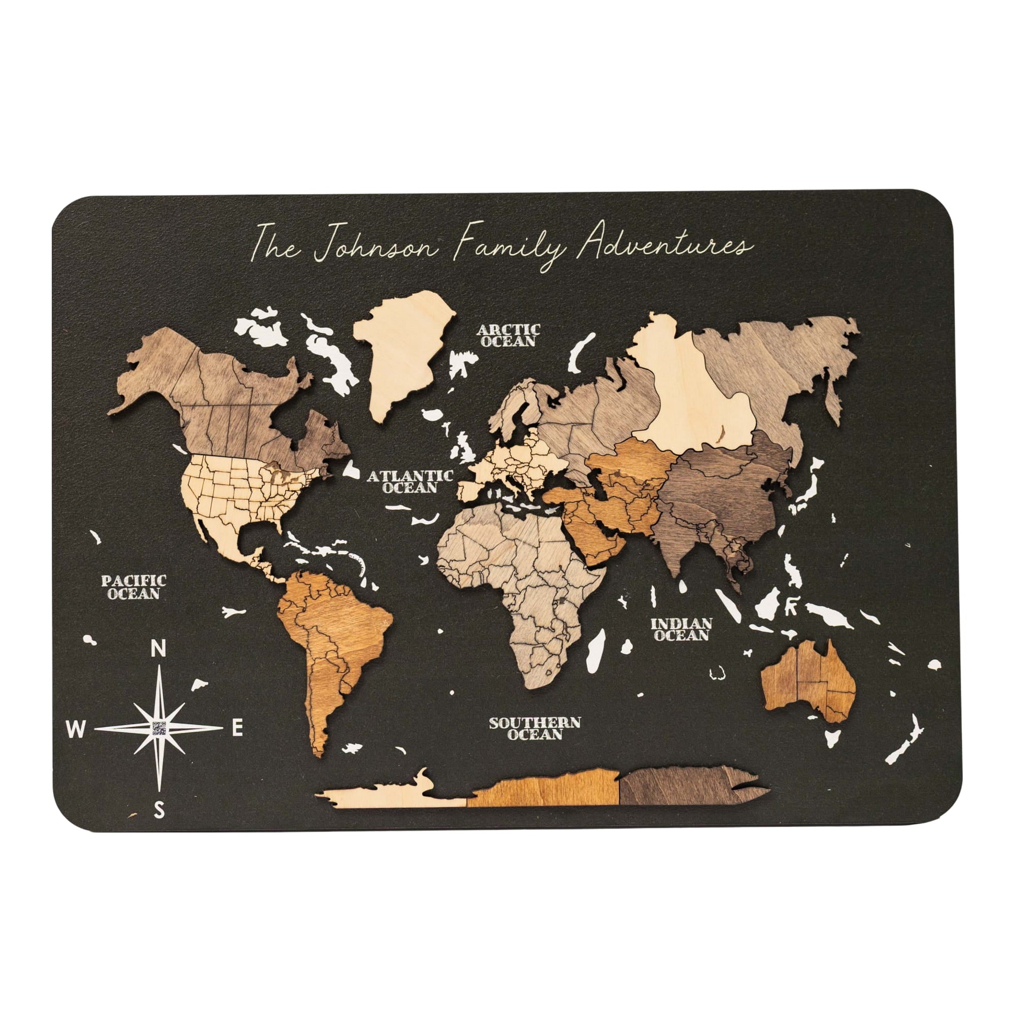 personalized wooden world map