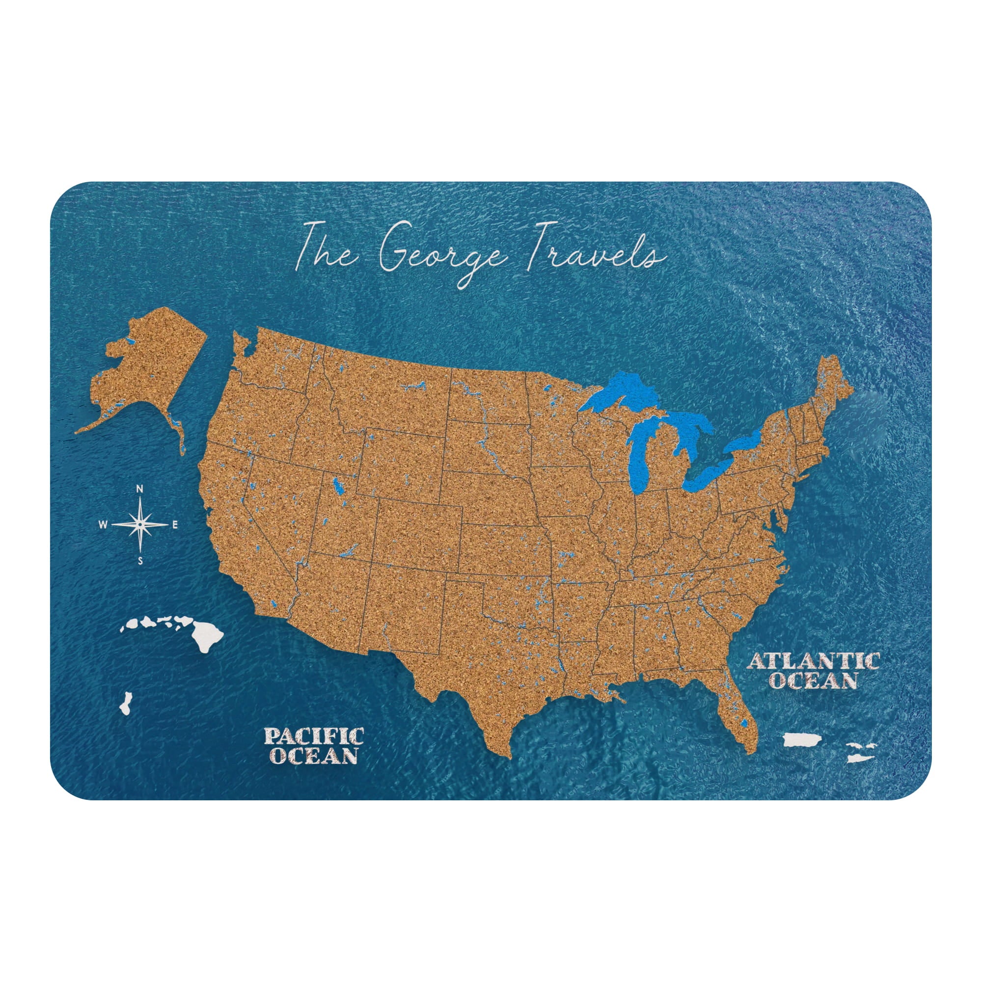 stylized map of the United States with Alaska and Hawaii