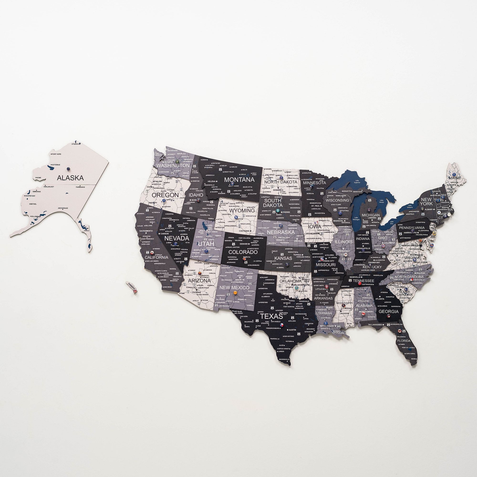 3d us map wall art