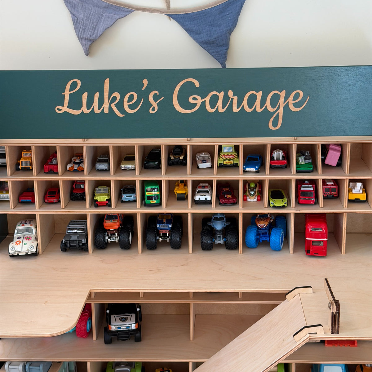 Toy Car Garage Storage - Dark Green by Enjoy The Wood