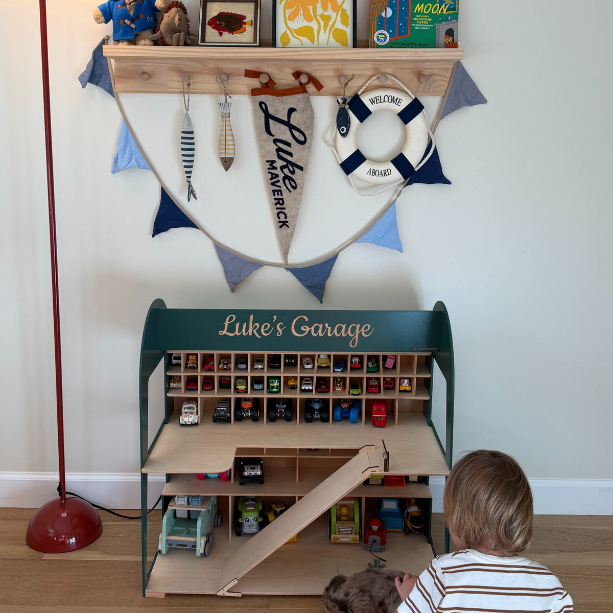 Toy Car Garage Storage - Dark Green by Enjoy The Wood