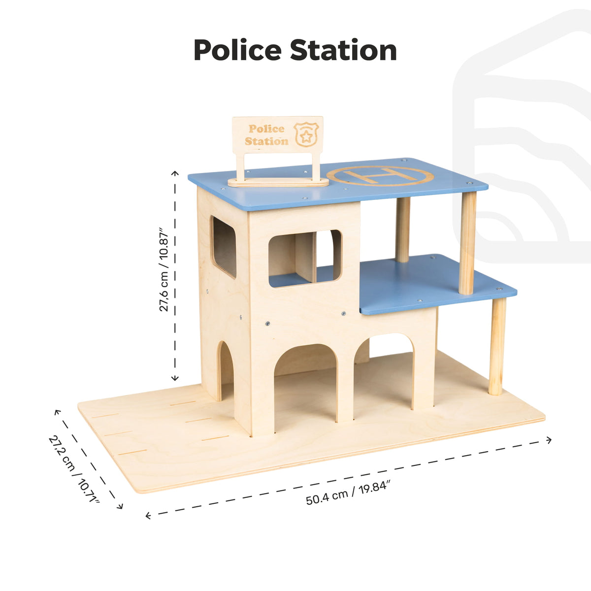 Polizeistationsspielzeug aus Holz