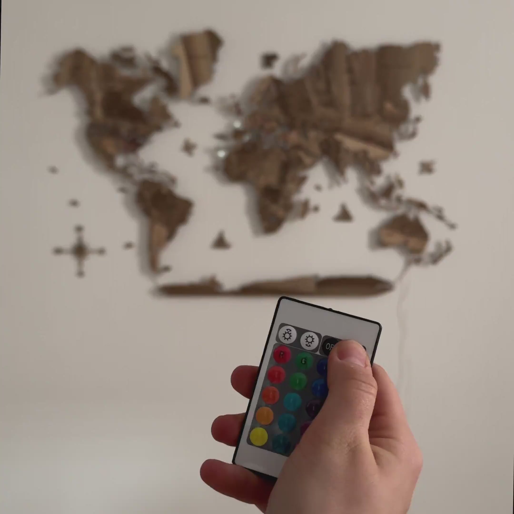 walnut wooden world map