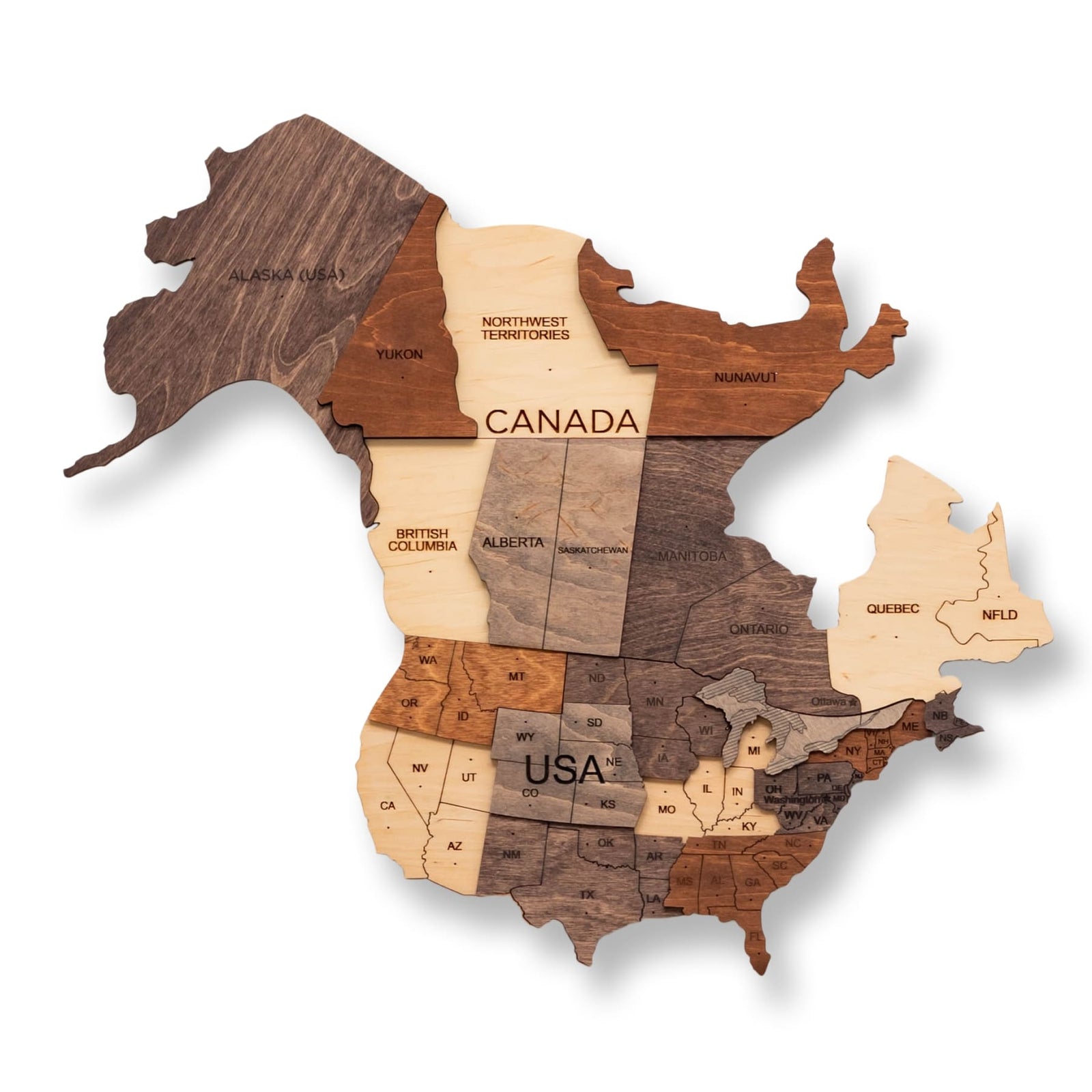 wood world map
