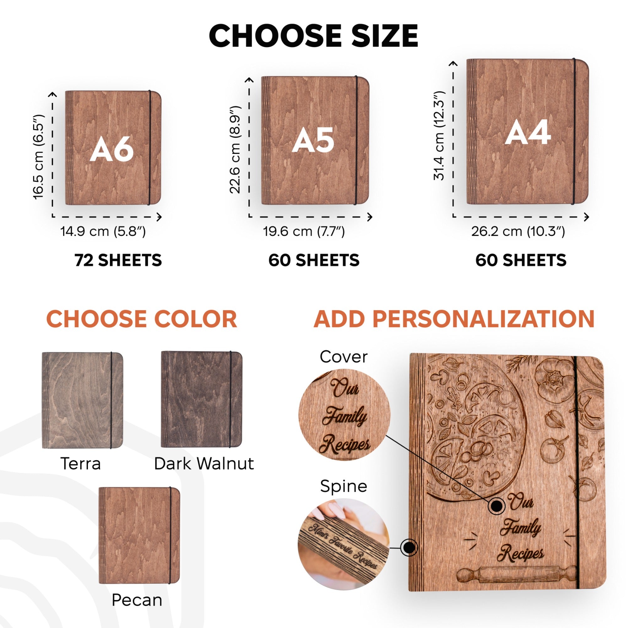 Wooden Recipe Book – Pizza Recipes