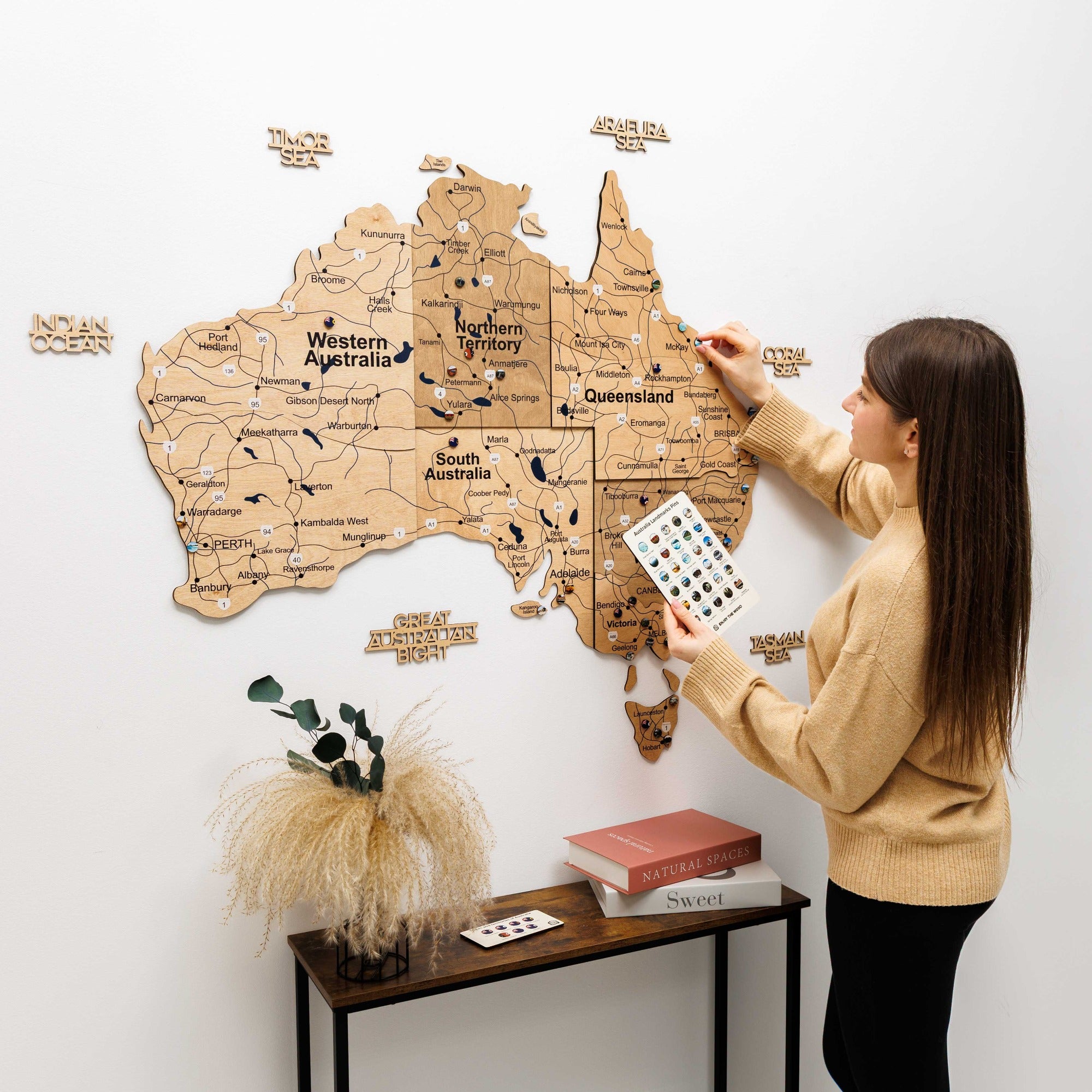 3D Wooden Map of Australia - Gold by Enjoy The Wood