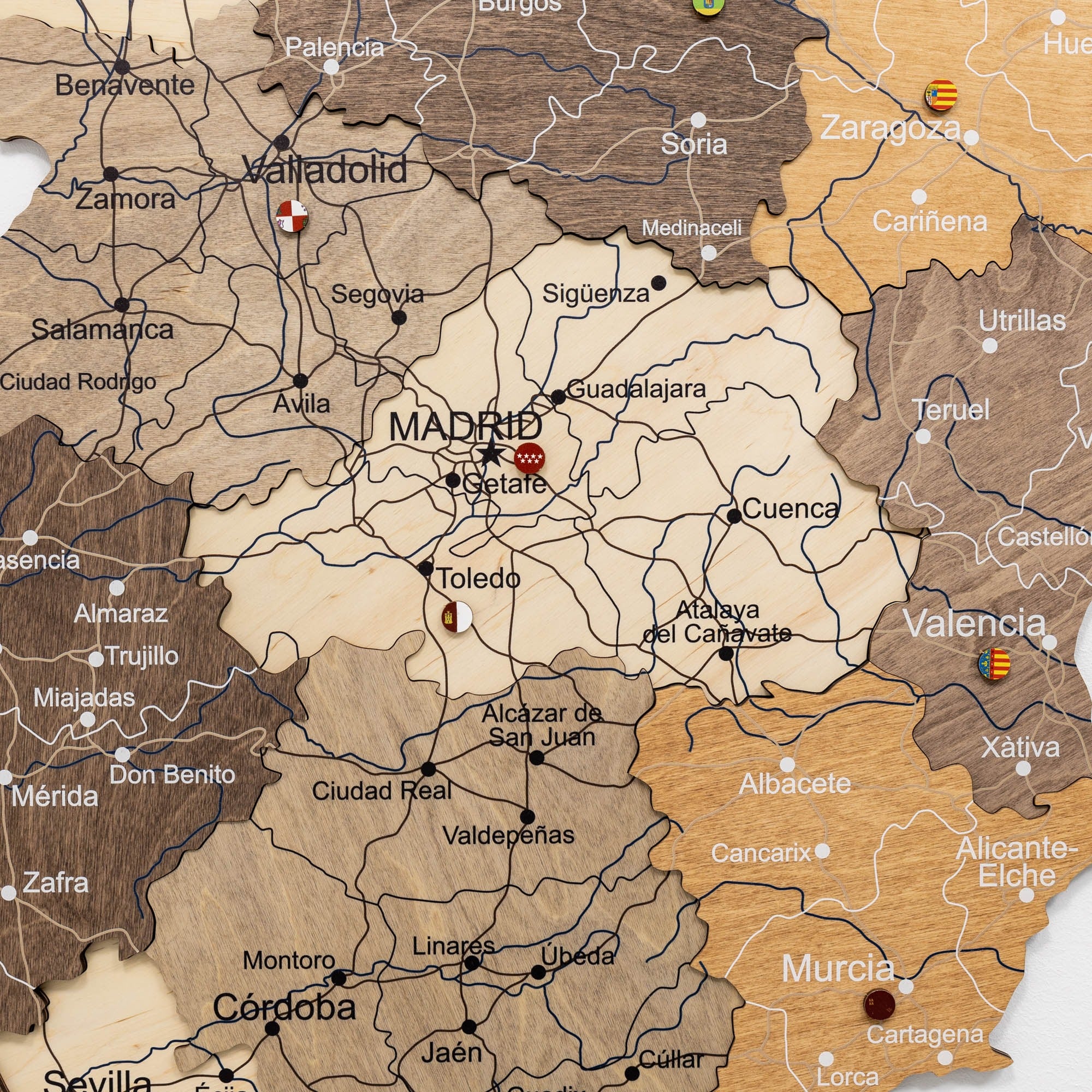 Map of Spain with Madrid highlighted in the center