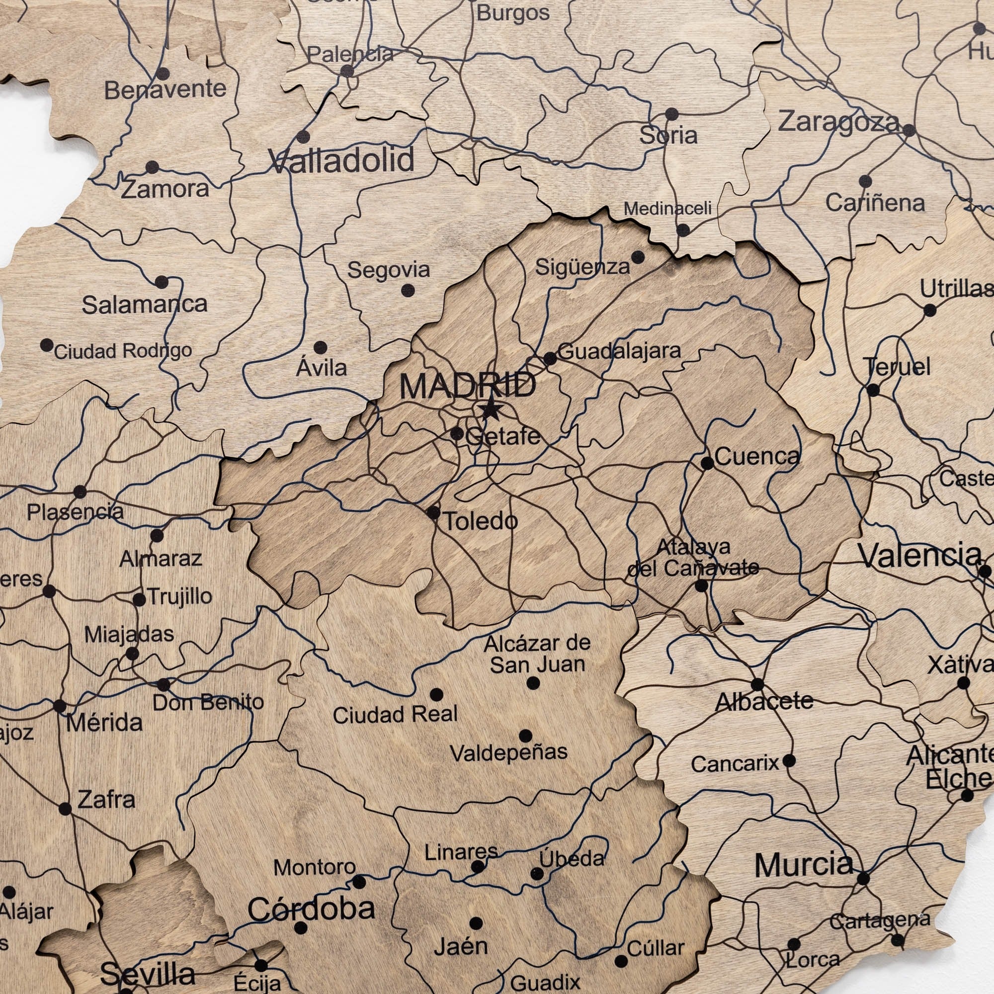 Map of Spain with Madrid highlighted in brown