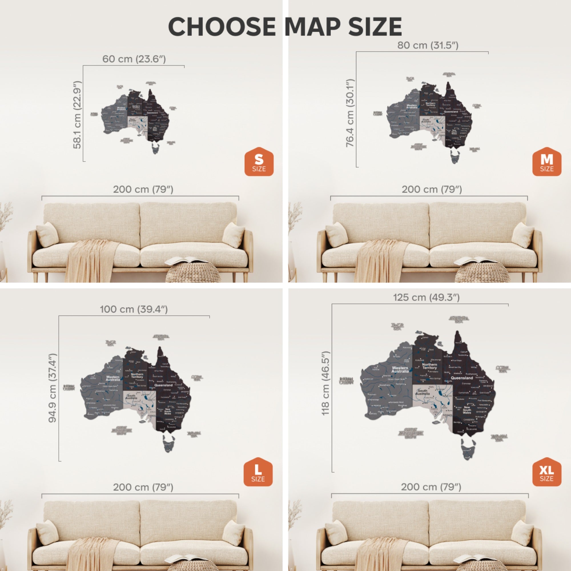 3D Wooden Map of Australia - Nordik by Enjoy The Wood