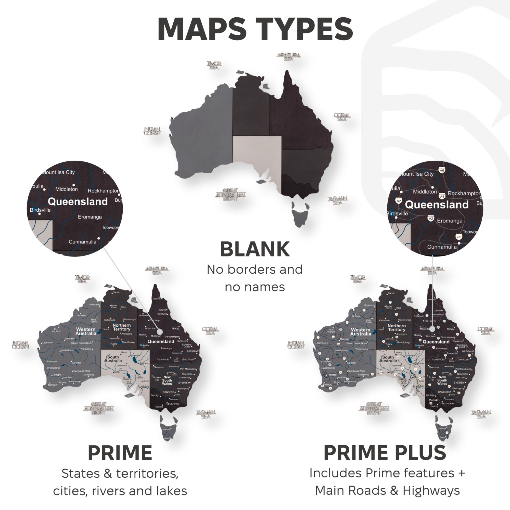 3D Wooden Map of Australia - Nordik by Enjoy The Wood