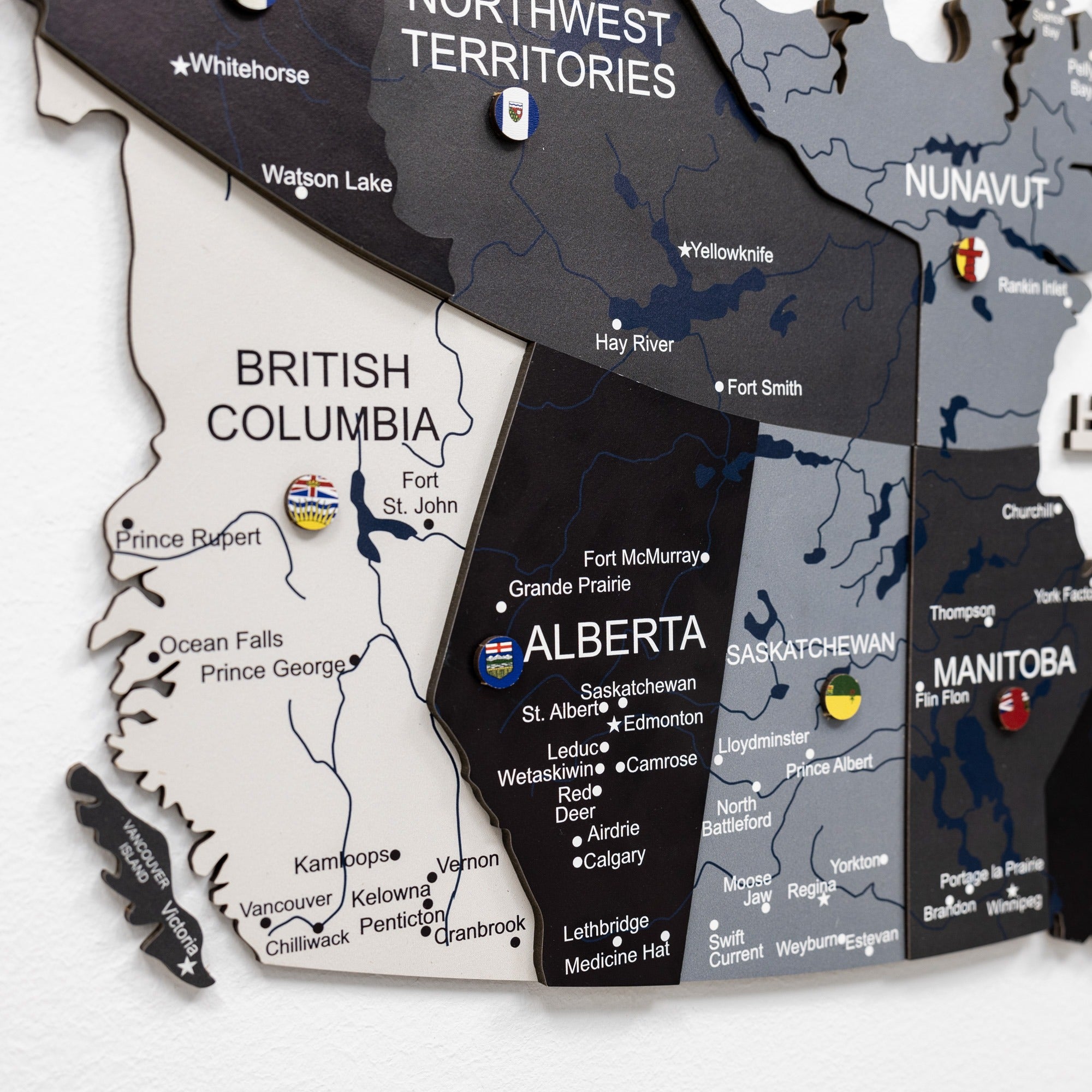 Map of Canada with provinces labeled on a white background