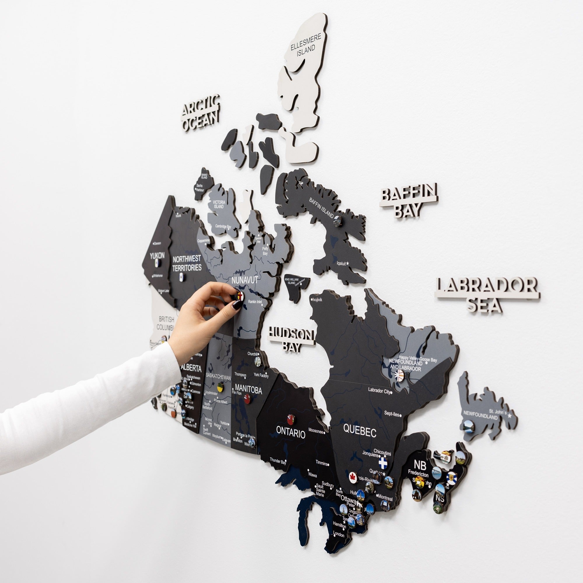 Map of Canada with regions labeled on a white background