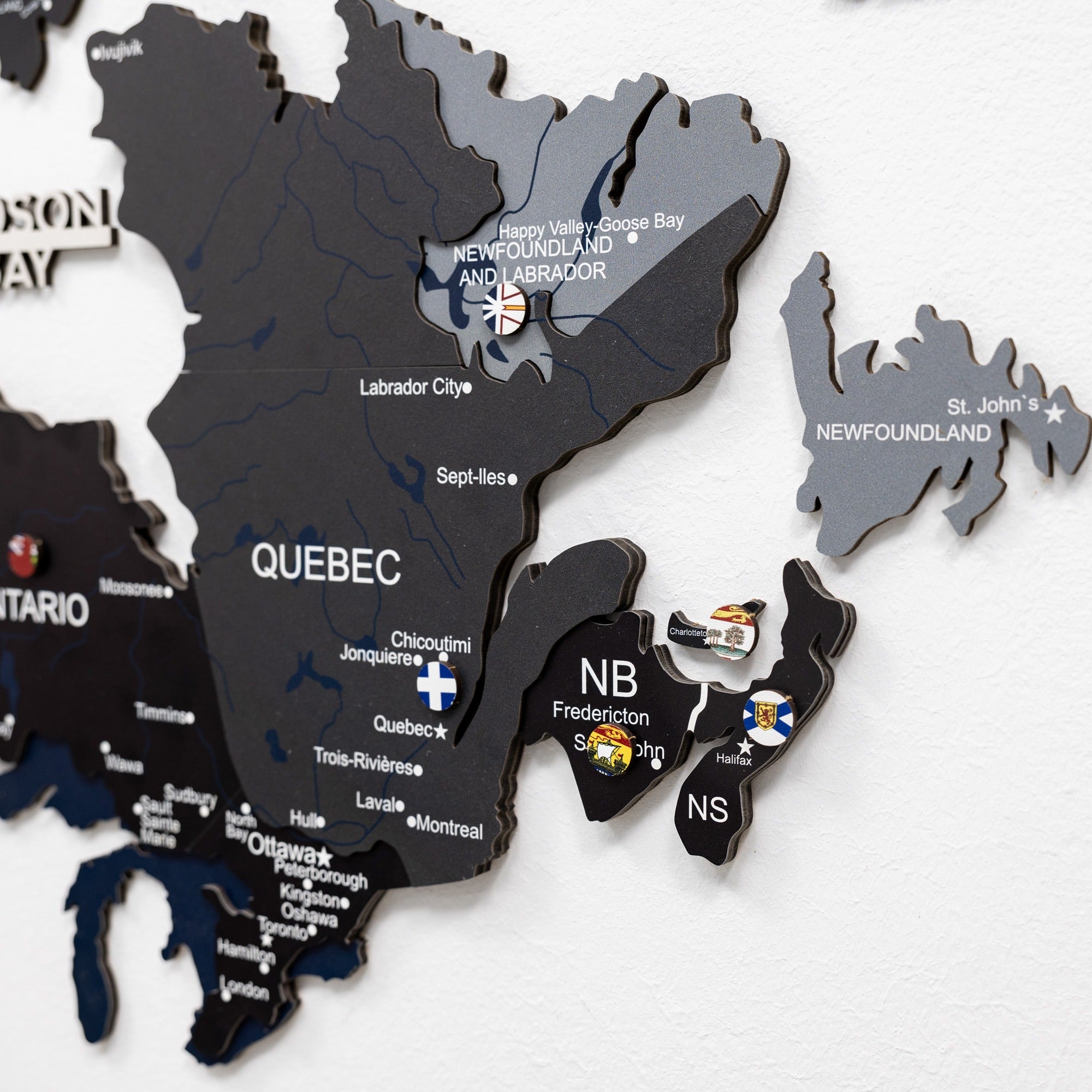 Map of Canada with Quebec highlighted on a white background