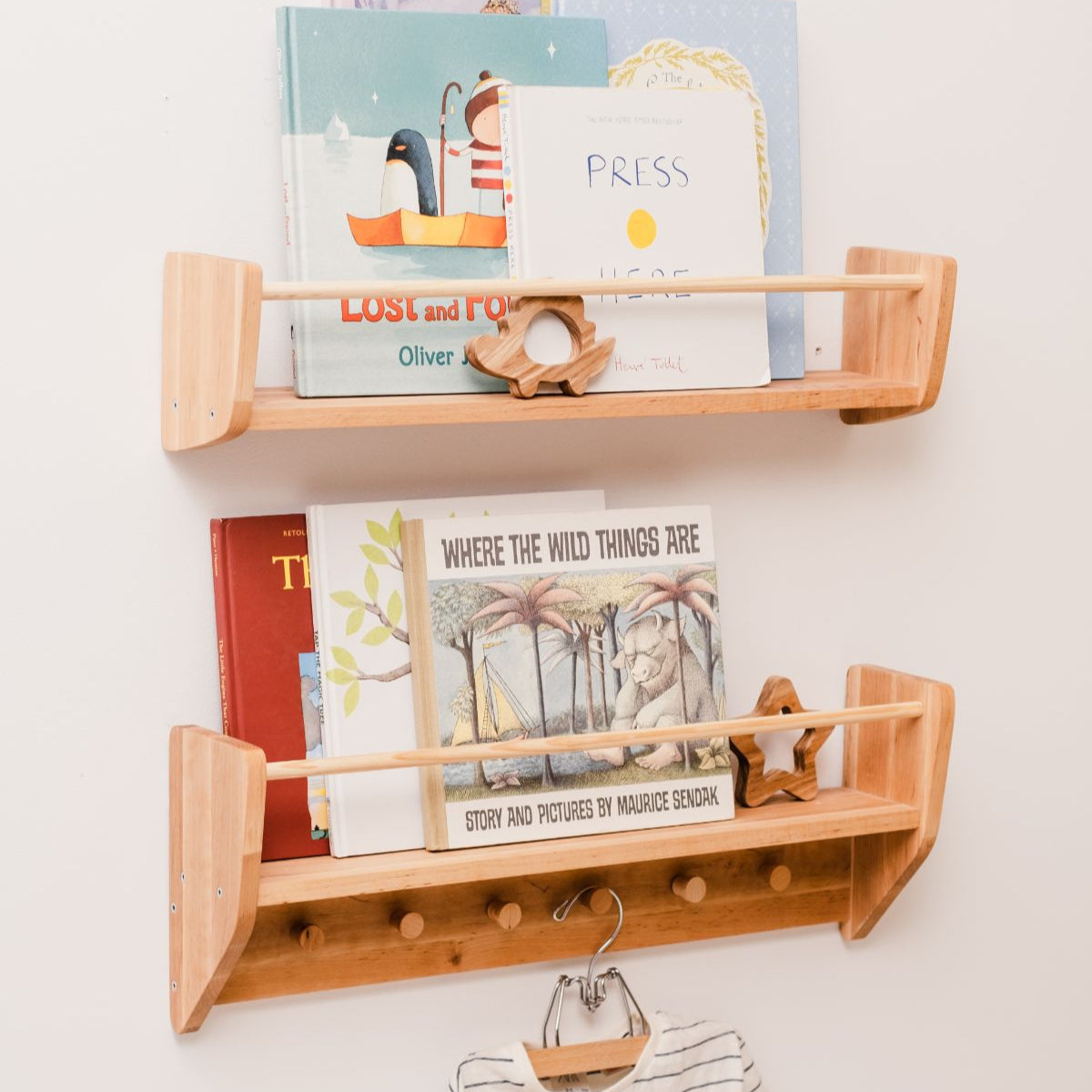 shelf with hooks