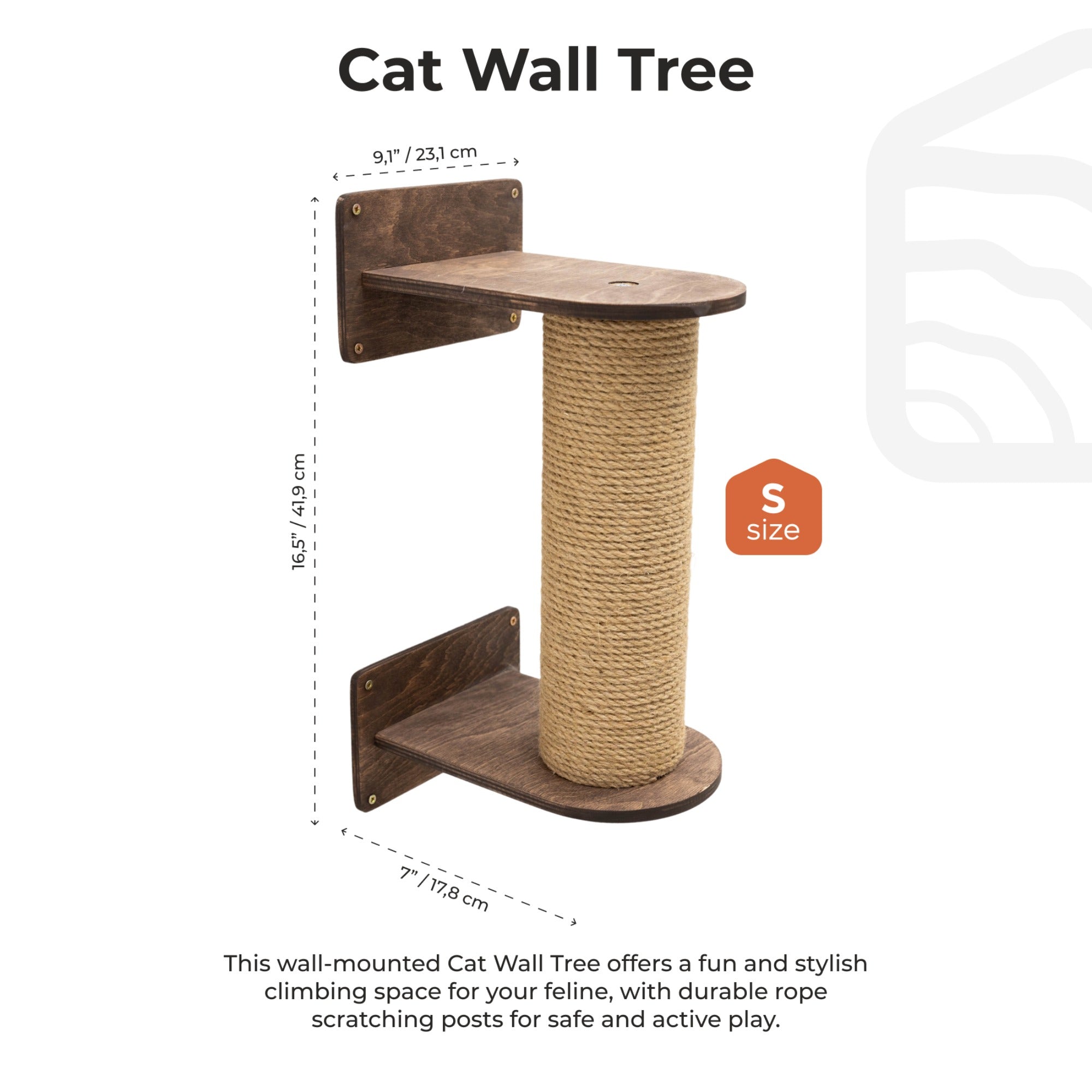 Small Cat Tree – Dark Walnut