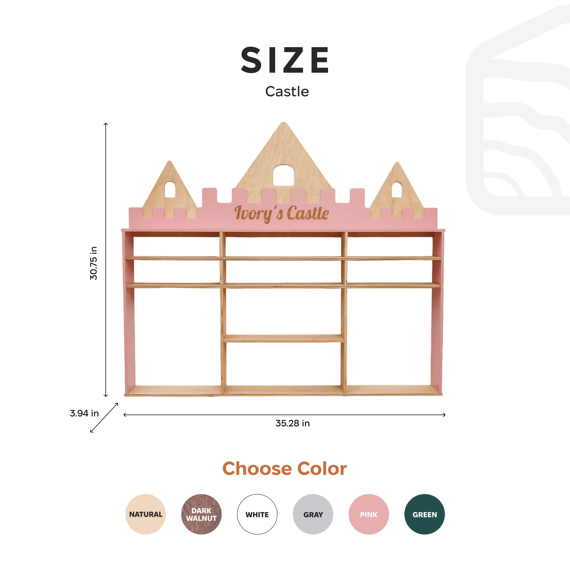 Wooden Toy Organizer - Castle