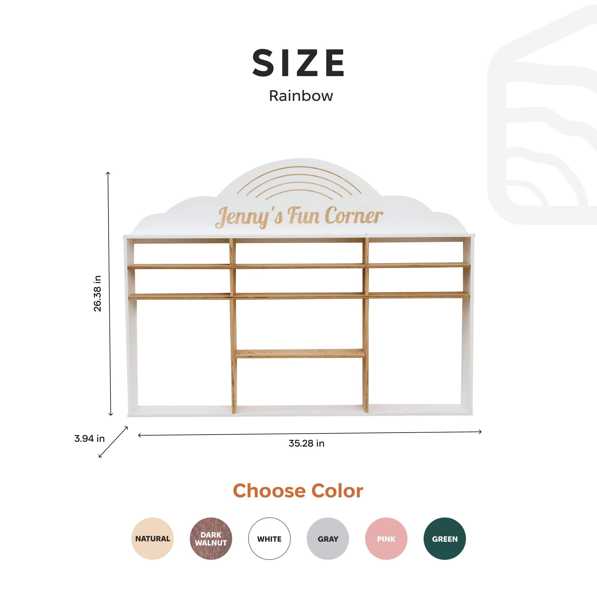 Wooden Toy Organizer - Rainbow