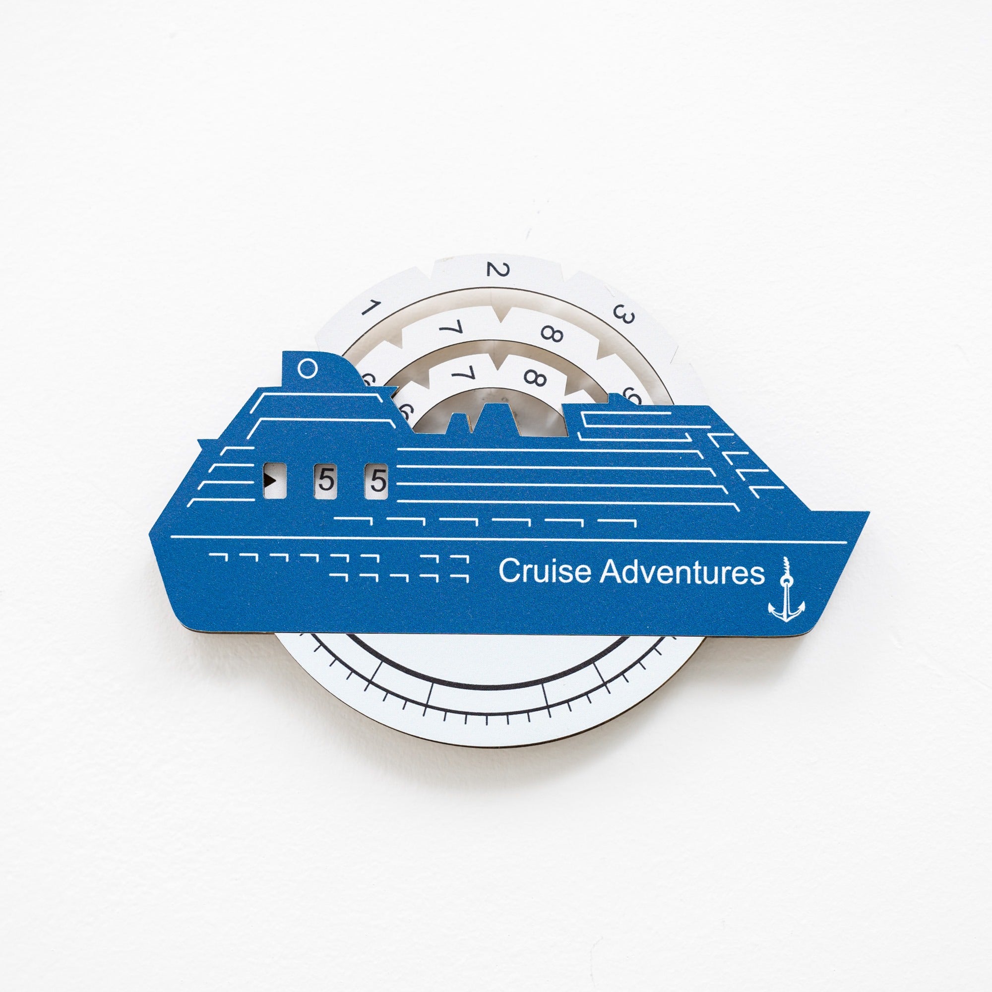 Reise-Tracker Kreuzfahrtschiff 3D Farbige Holzweltkarte - Aqua