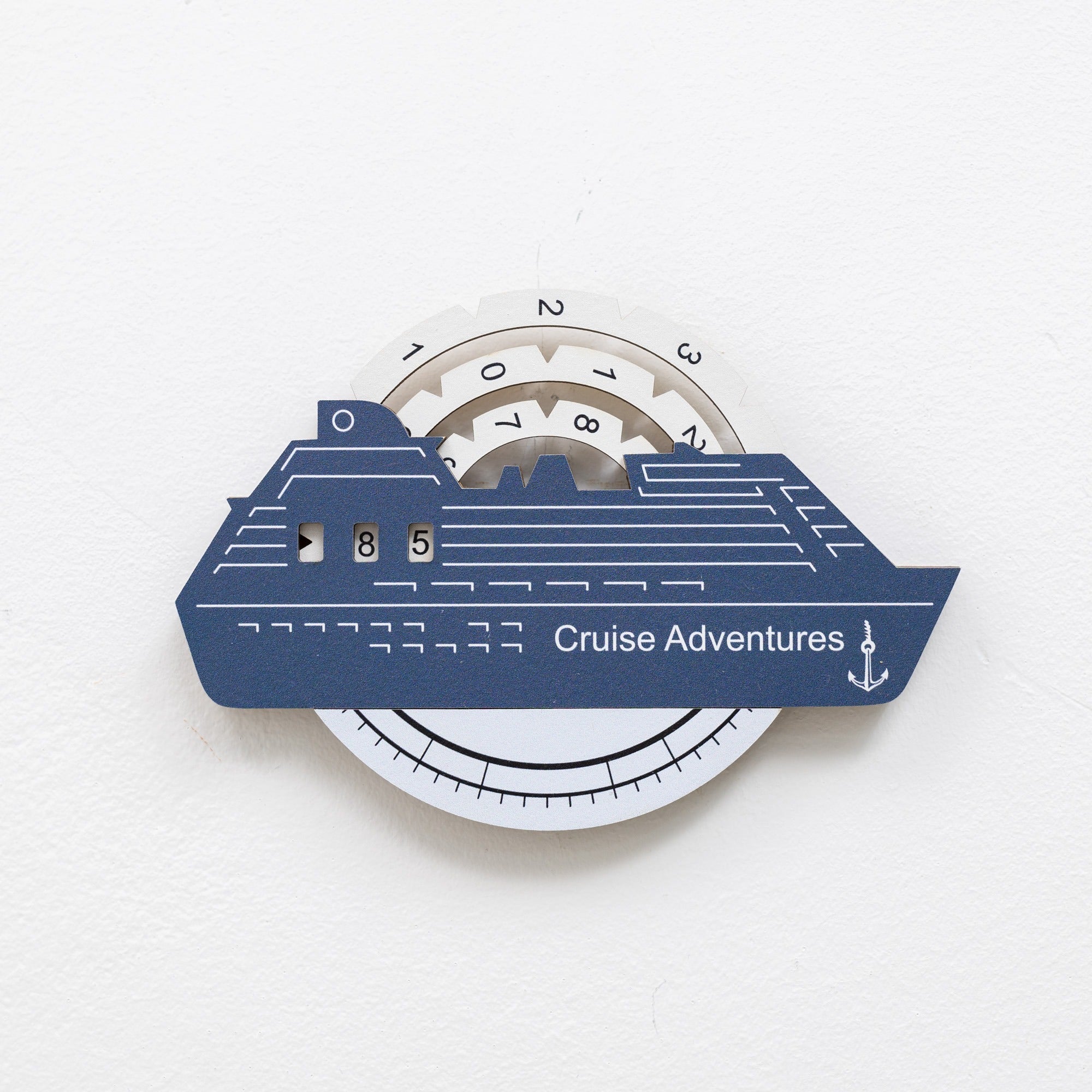 Reise-Tracker Kreuzfahrtschiff 3D Farbige Holzweltkarte - Cappuccino