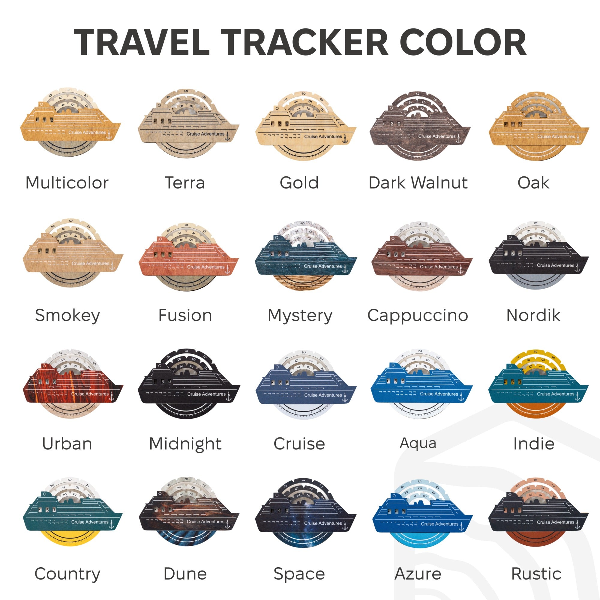 Mapa del mundo de madera 3D Travel Tracker – Roble