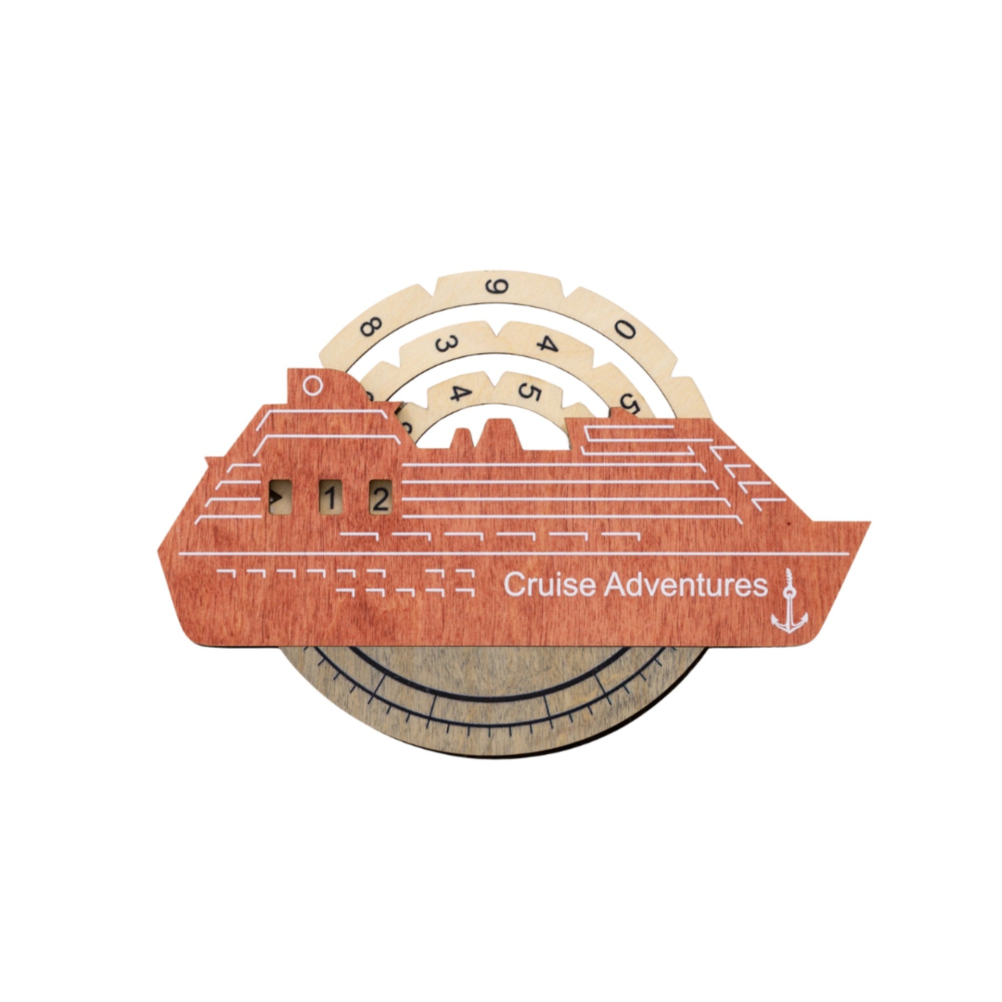 Travel Tracker Cruise Liner 3D Colored Wooden World Map - Fusion