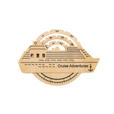 Travel Tracker Cruise Liner 3D Colored Wooden World Map - Gold by Enjoy The Wood