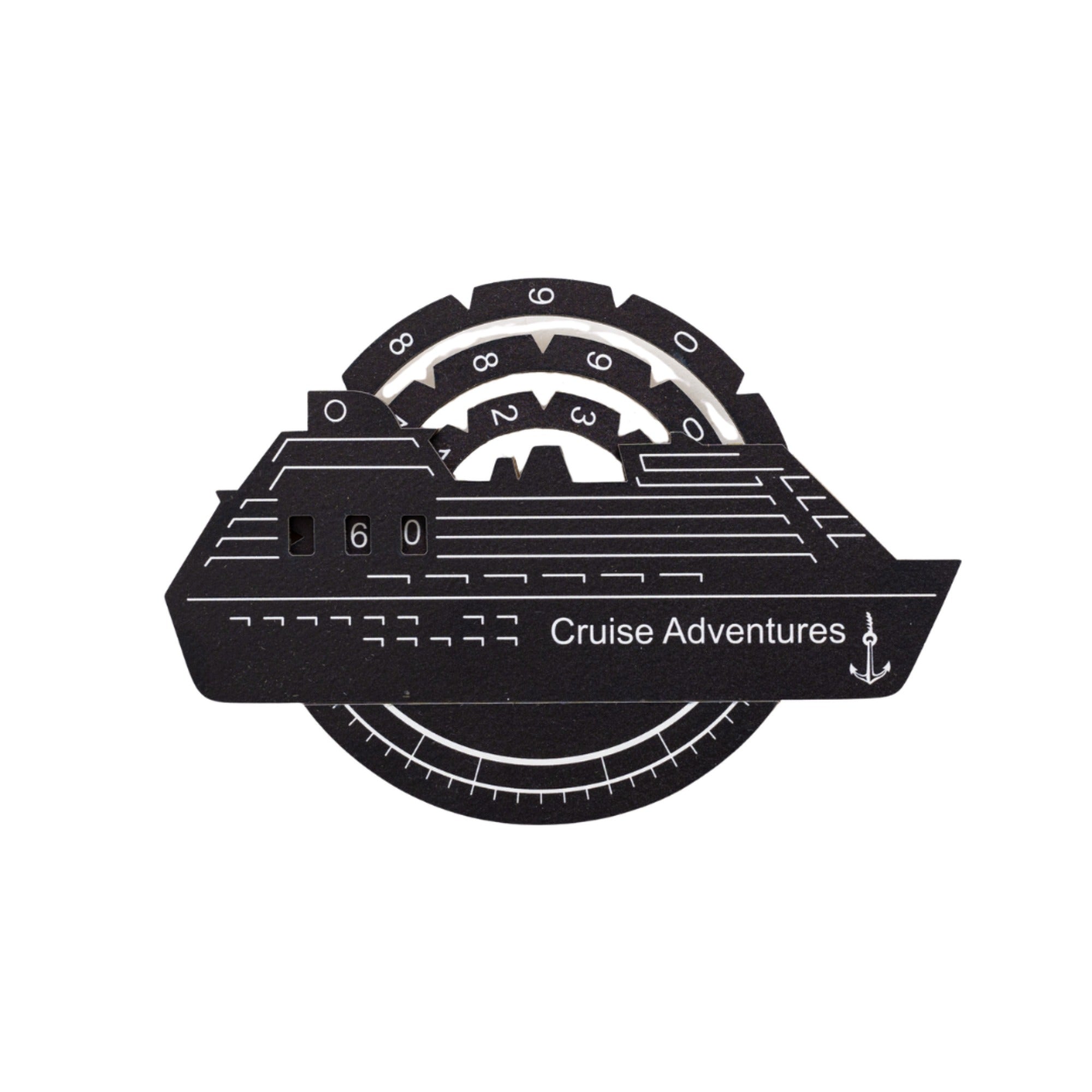 Travel Tracker Cruise Liner 3D Colored Wooden World Map - Midnight