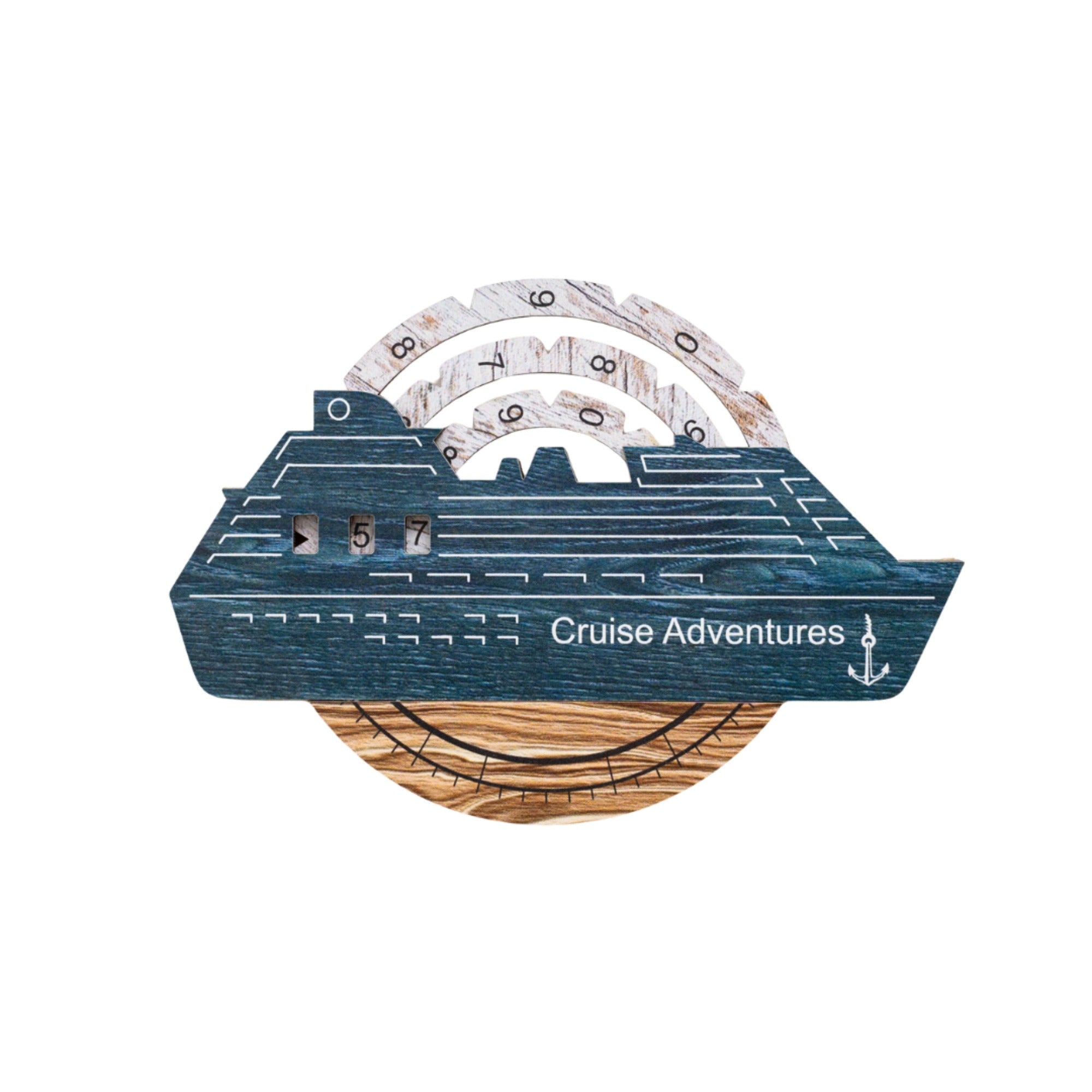 Travel Tracker Cruise Liner 3D Colored Wooden World Map - Mystery