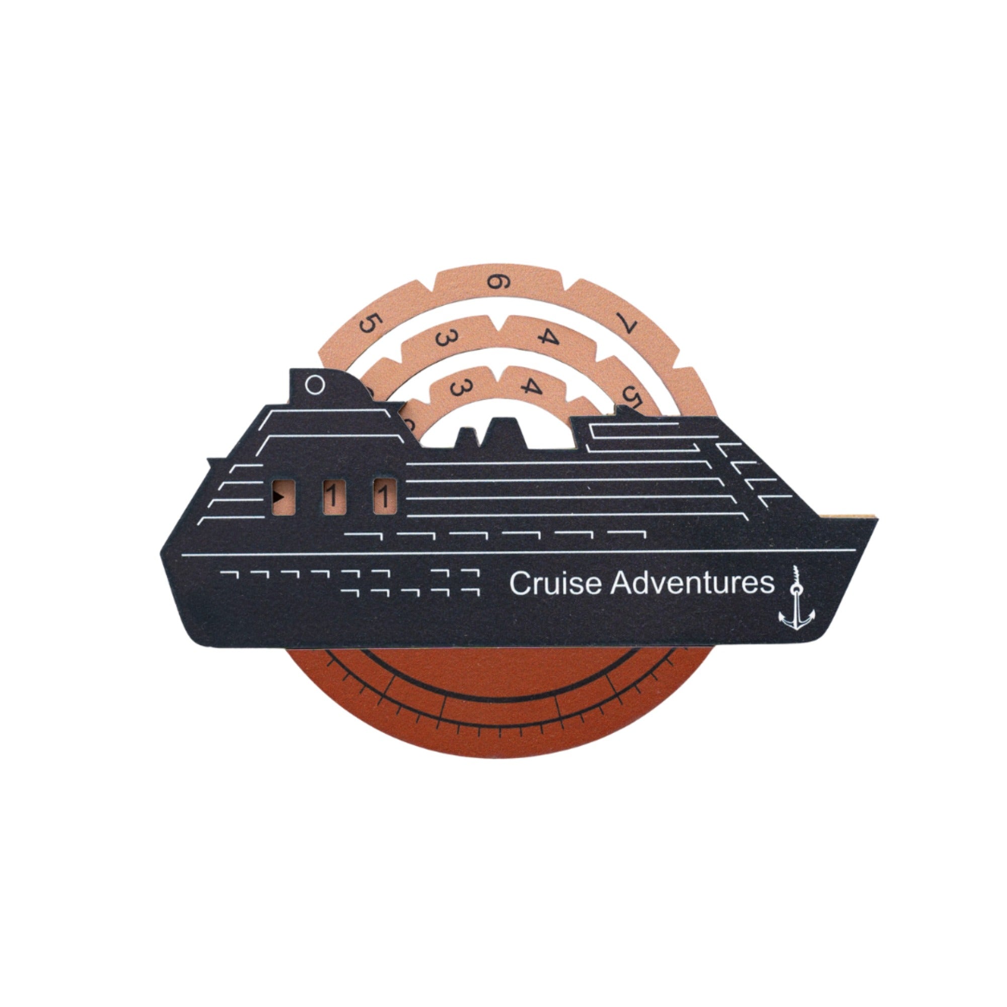 Travel Tracker Cruise Liner 3D Colored Wooden World Map - Rustic