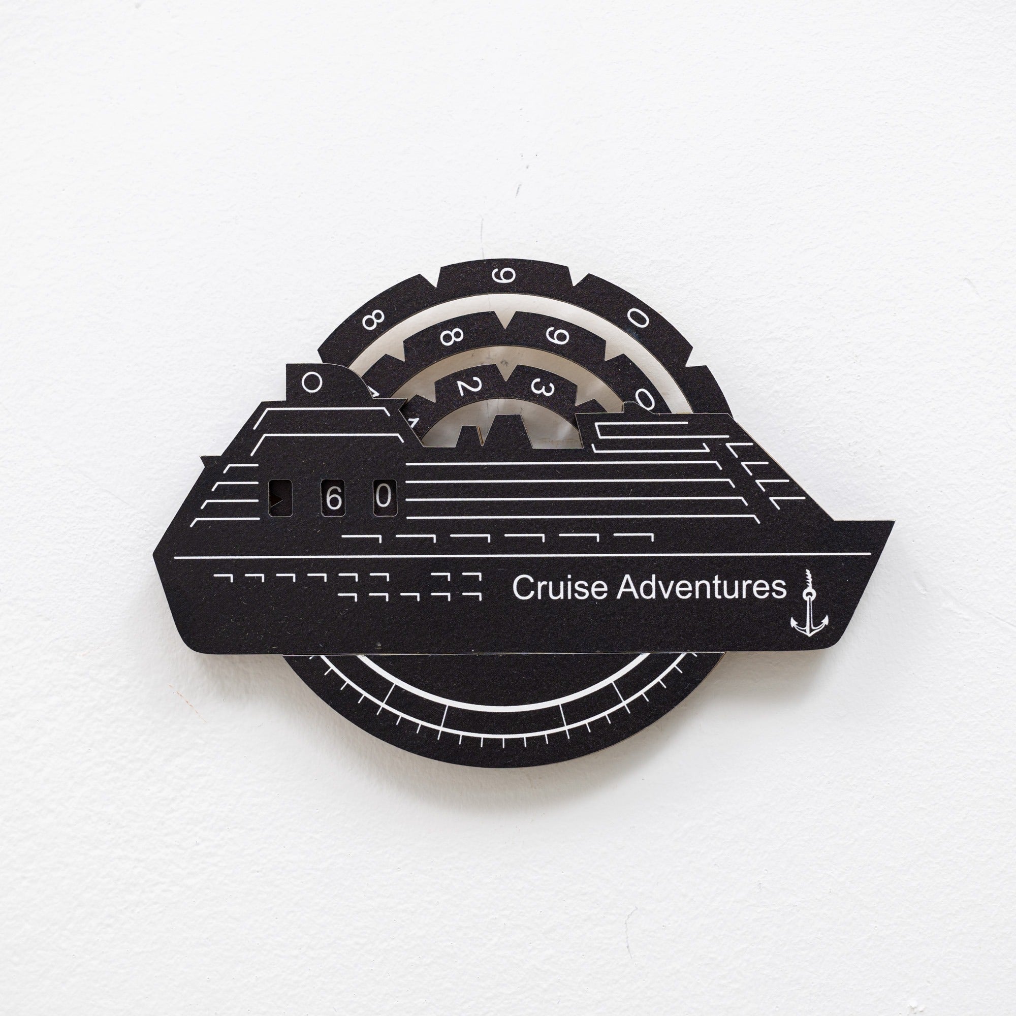 Mapa mundial de madera en 3D a color con seguimiento de viajes de cruceros - Capuchino