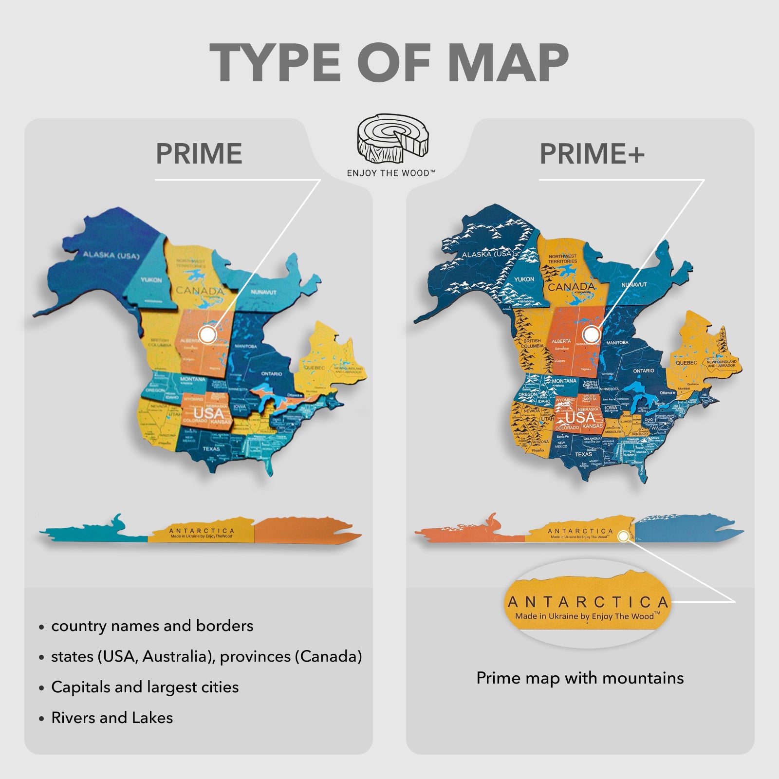 3D LED / LUMINOUS Wooden World Map 3.0 Indie
