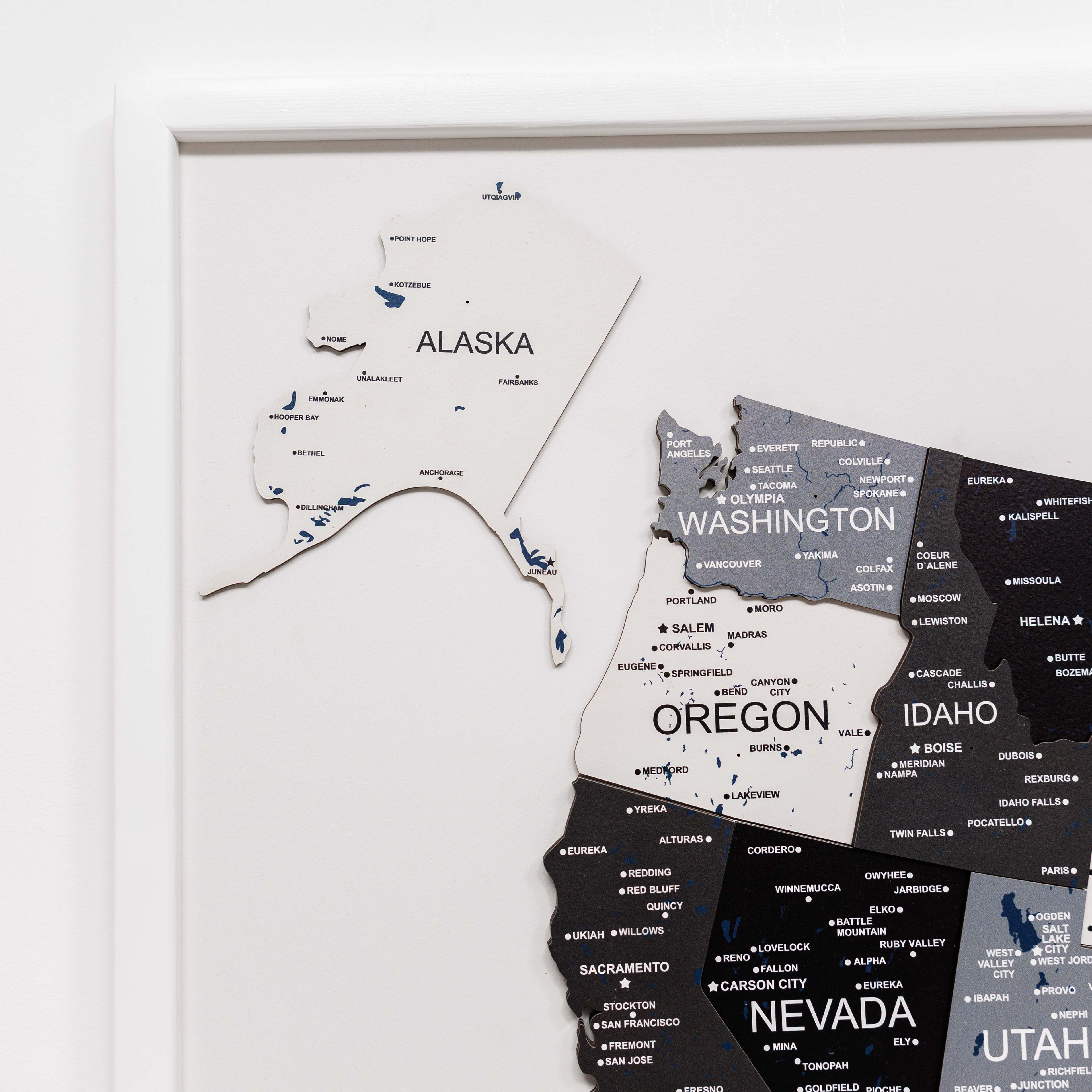 Map of the Pacific Northwest region with state names and major cities.