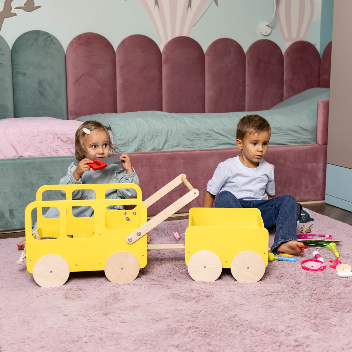 Holzspielzeugwagen - Bus